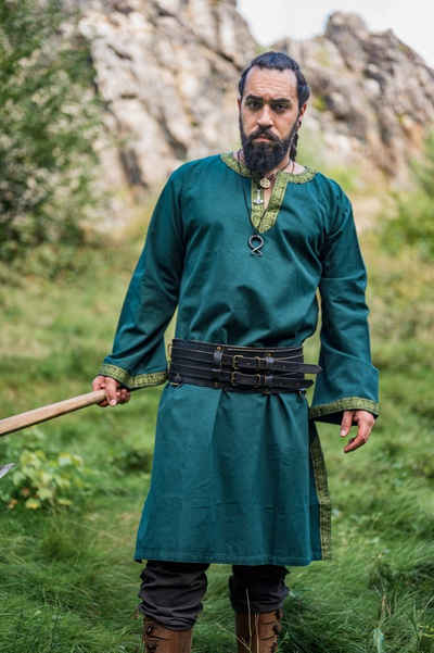Leonardo Carbone Wikinger-Kostüm Tunika mit Bordüre "Halvor" Grün S
