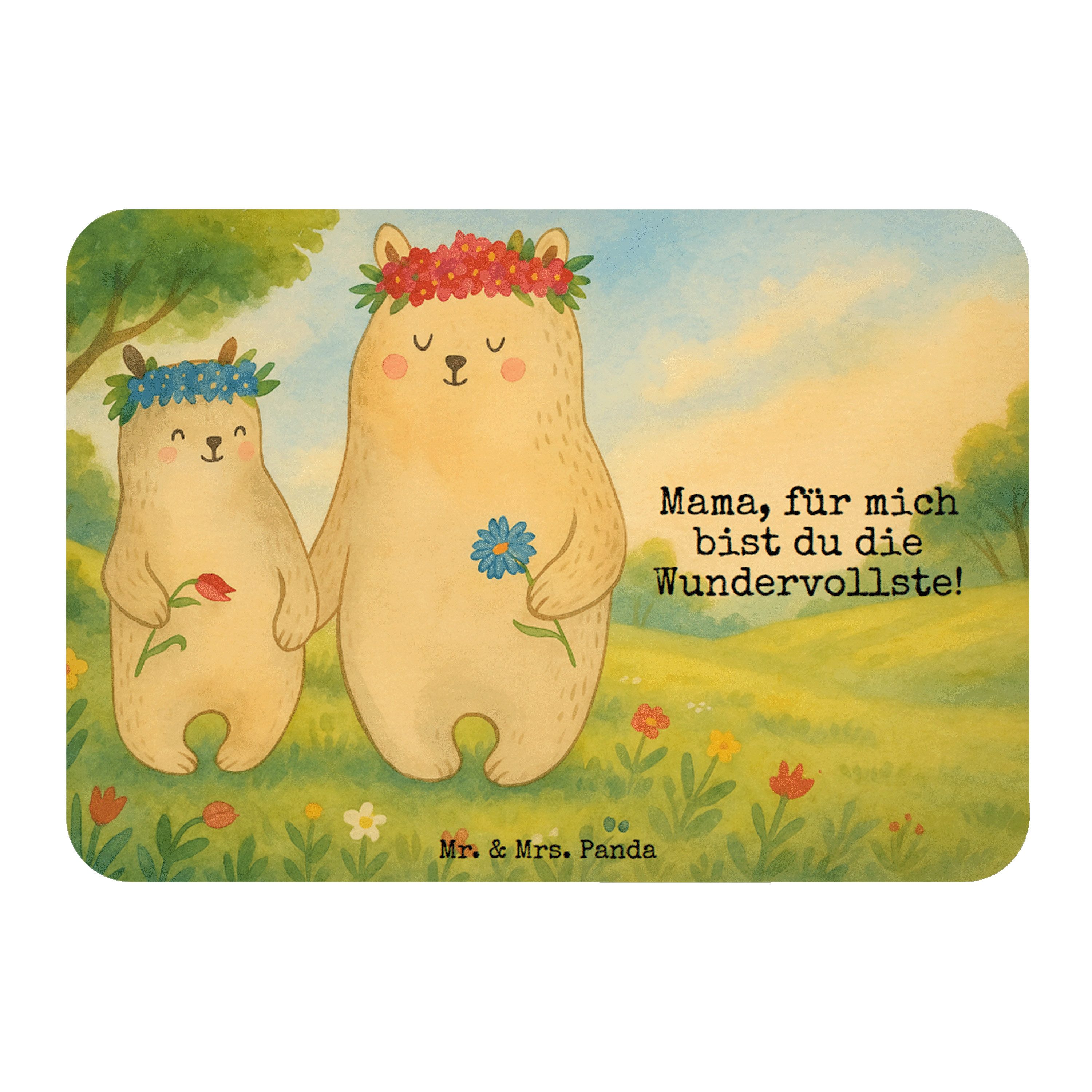 Mr. & Mrs. Panda Magnet Bären mit Blumenkranz Design, Magnet, Weiß, Mama, magnet, Notizhalter (Packung), rechteckmagnet Pinnwandmagnet Bär