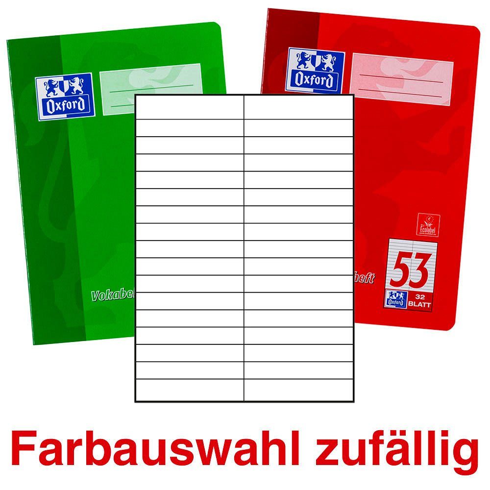 Vokabelheft 1 Vokabelheft mit 2-Spalten Lin. 53 (liniert) A5 ohne Rand