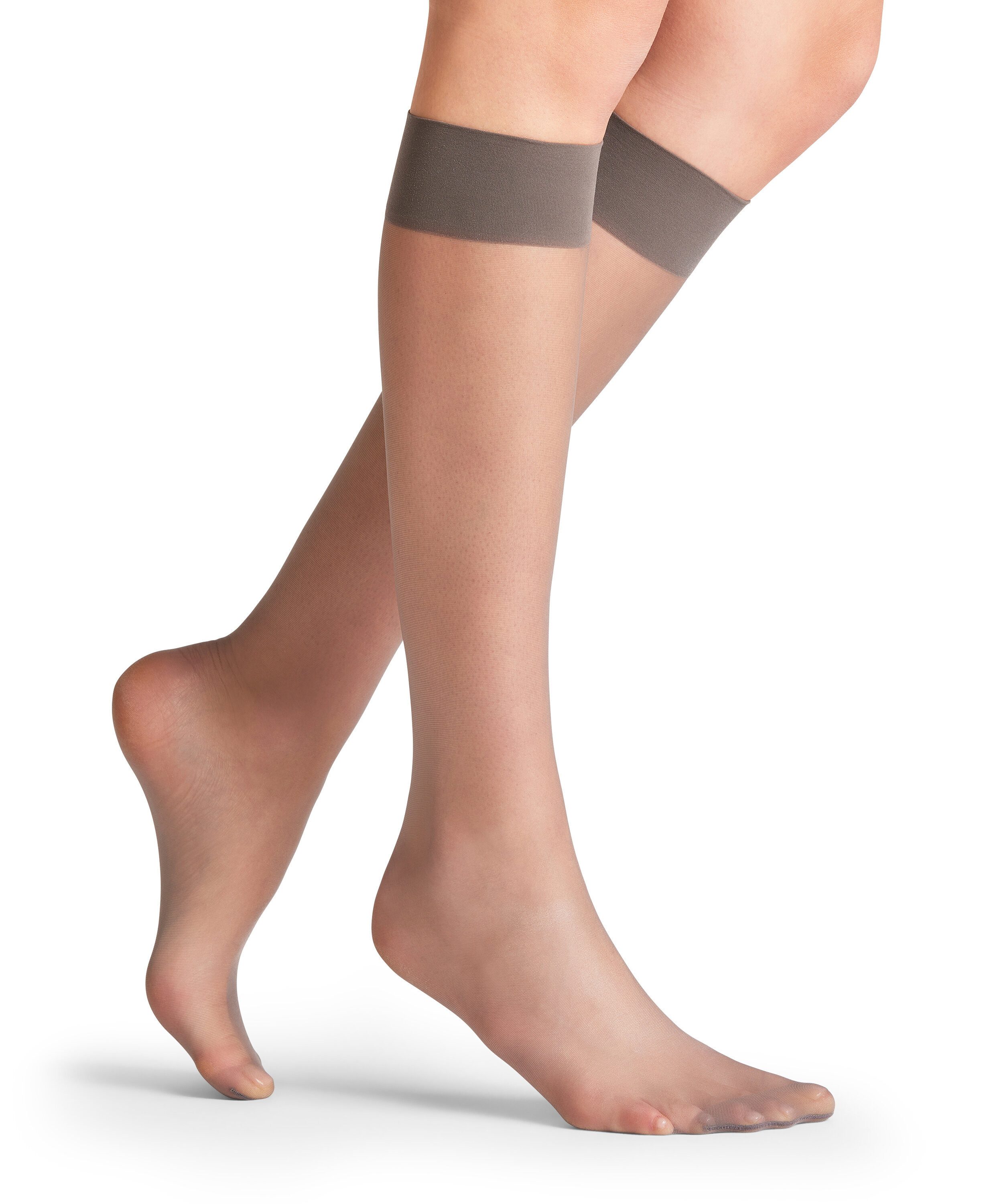 FALKE Feinkniestrümpfe Seidenglatt Kniestrümpfe transparent & glänzend (1-Paar) transparent & glänzend