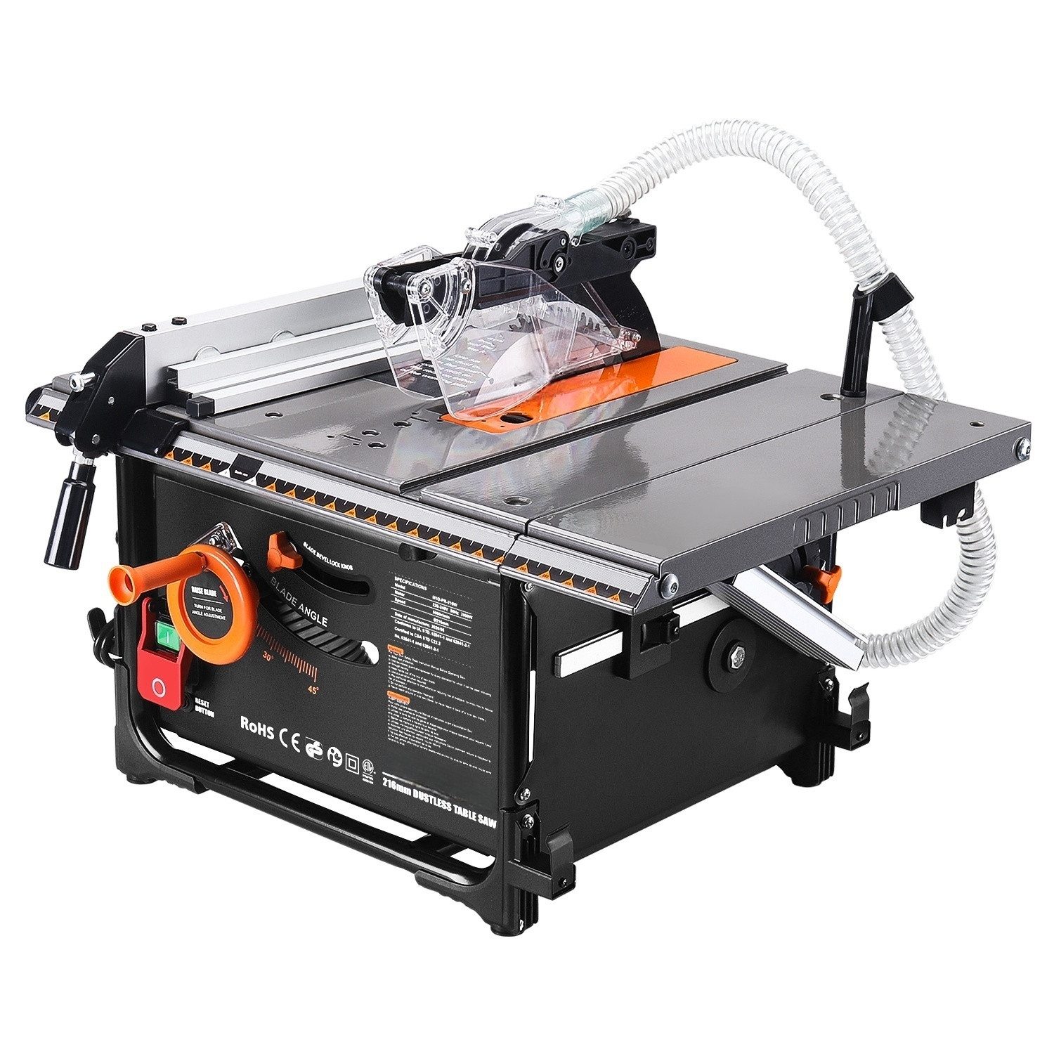 DOVAMAN Tischkreissäge 2000W, 98 % Staubabsaugung, 216 mm Sägeblatt, 0–45° günstig online kaufen