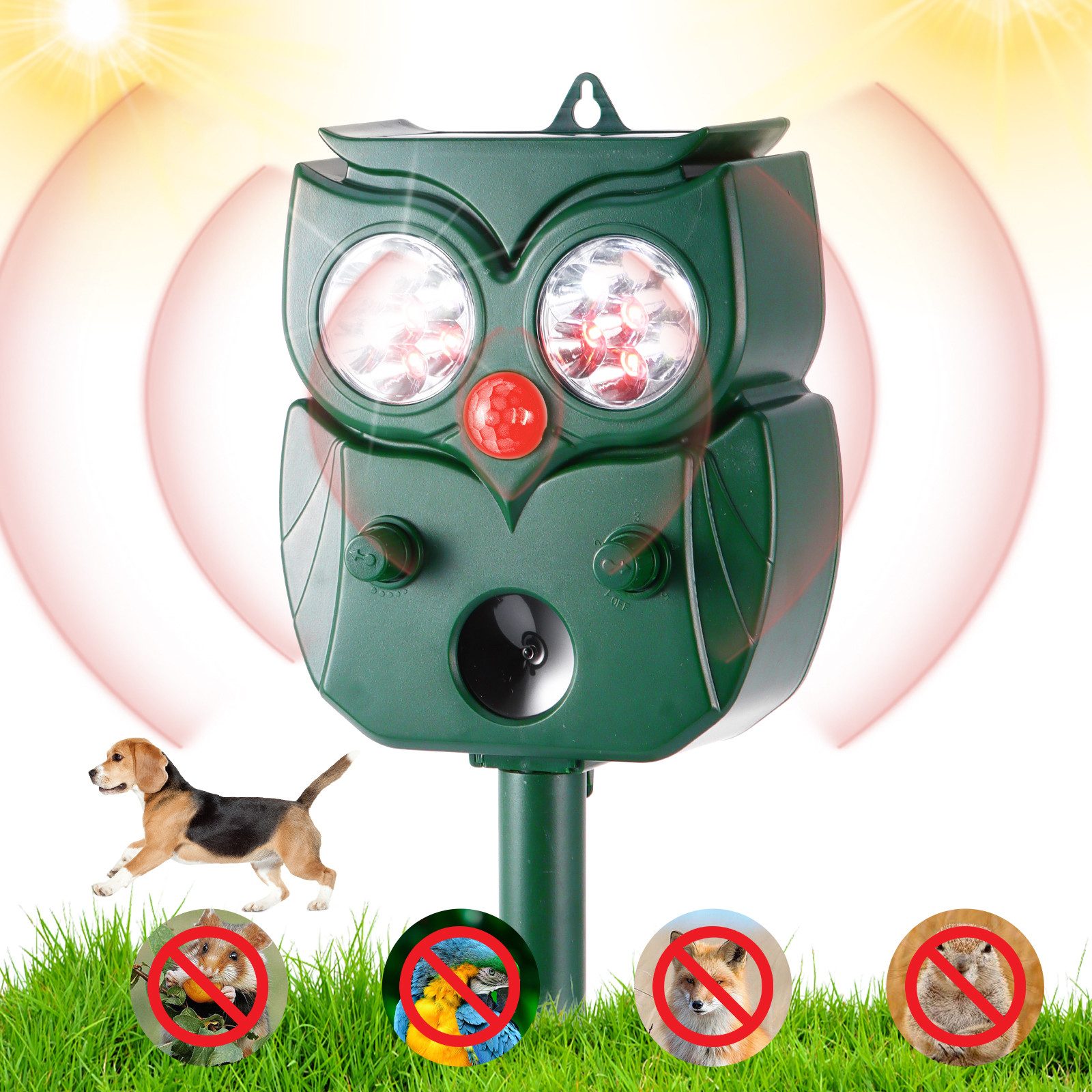 BlingBin Ultraschall-Tierabwehr Solar Katzenschreck, Outdoor katzenschreck günstig online kaufen