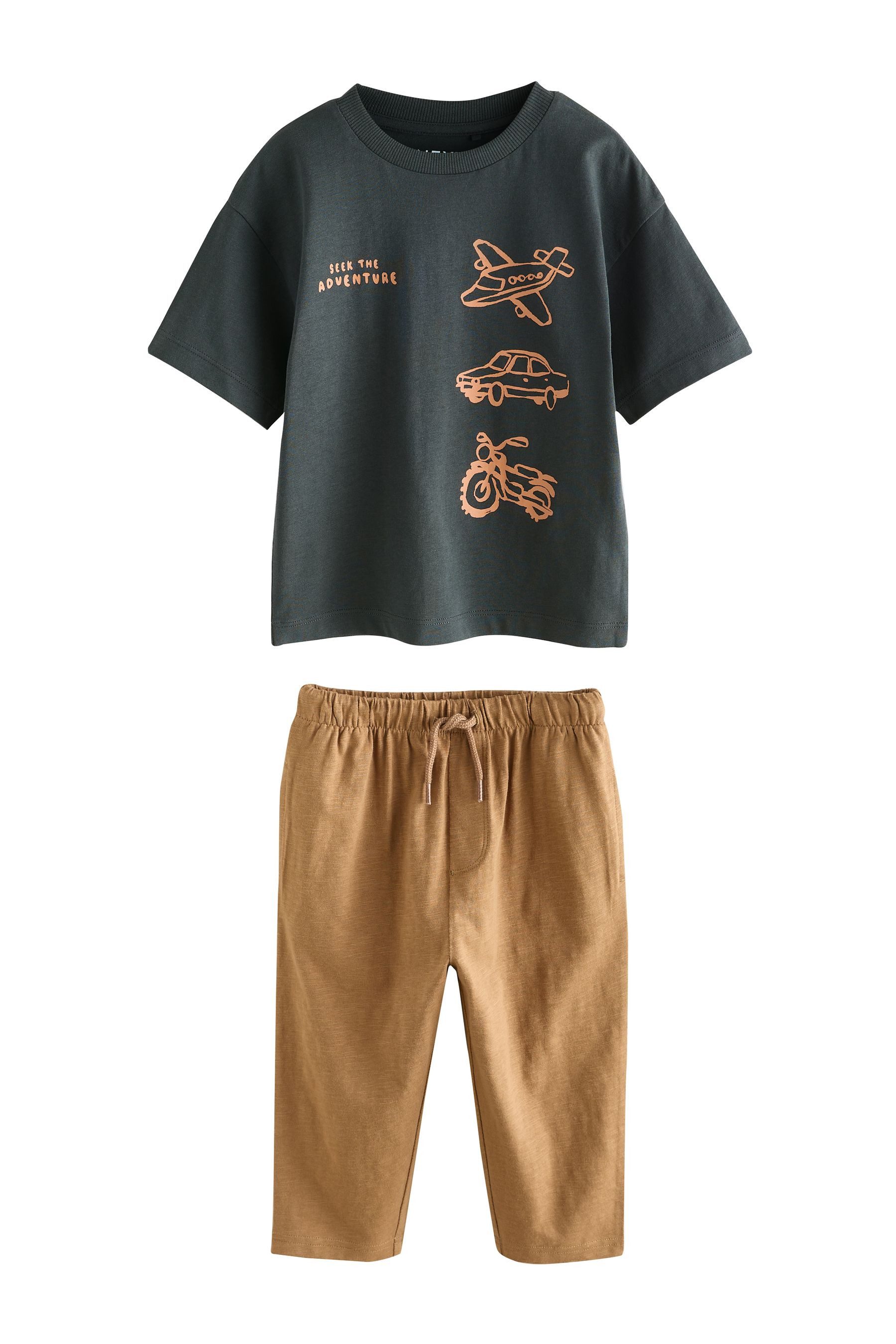 Next Shirt & Hose Set aus T-Shirt und Jogginghose, 3er-Pack (6-tlg)