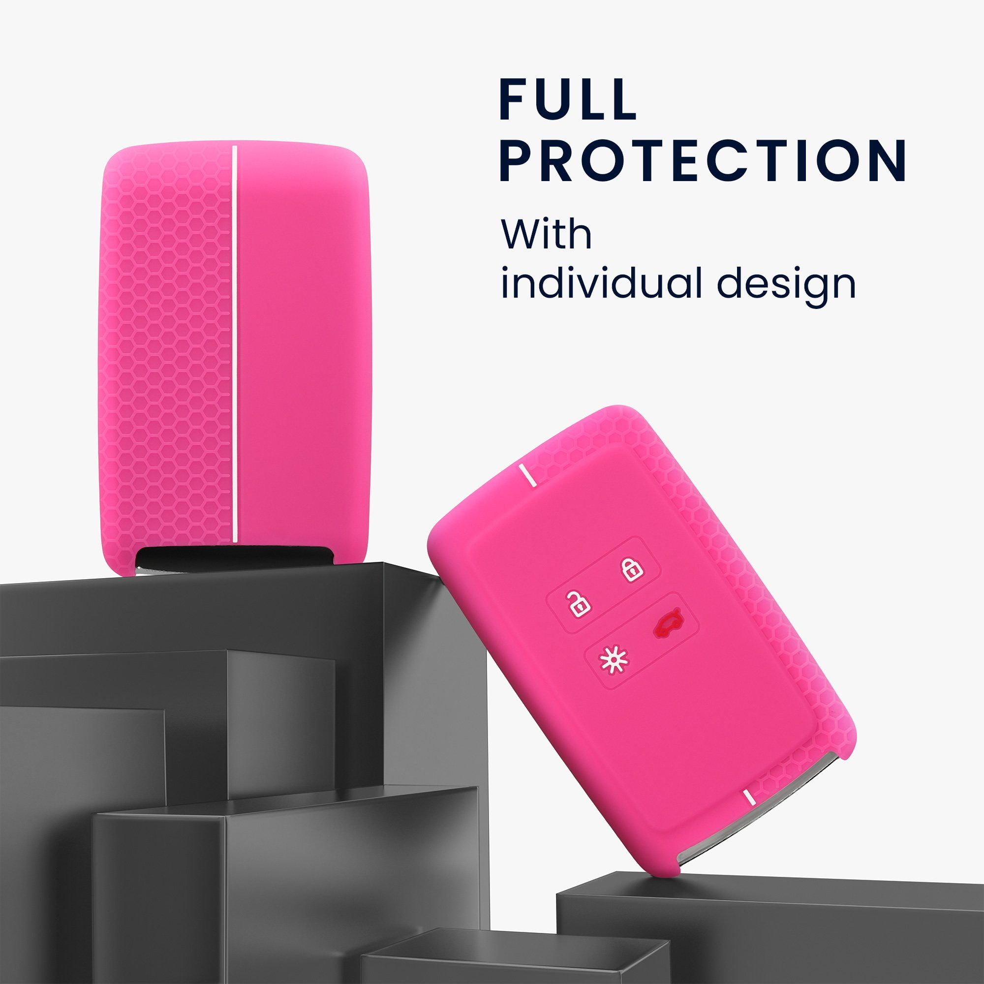 Schlüsselhülle Schlüssel Schlüsseltasche Pink Case kwmobile Hülle Autoschlüssel Cover Renault, für Silikon