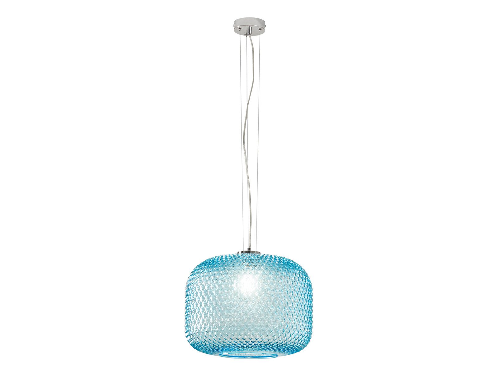 Luce Ambiente Design LED Pendelleuchte mit Relief Glas Lampenschirm Ø 40cm, Dimmfunktion, LED wechselbar, Warmweiß, Hängelampe inkl. Leuchmittel in 3 Stufen dimmbar über Licht-Schalter