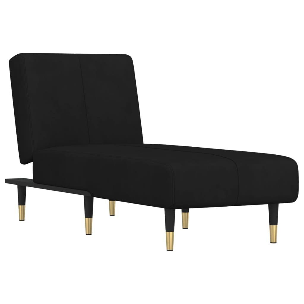 vidaXL Chaiselongue Chaiselongue Schwarz Samt, 1 Teile