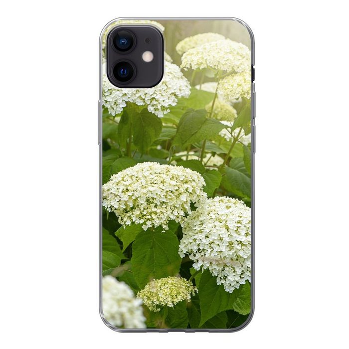 MuchoWow Handyhülle Ein Meer von weißen Hortensien Handyhülle Apple iPhone 12 Mini Smartphone-Bumper Print Handy