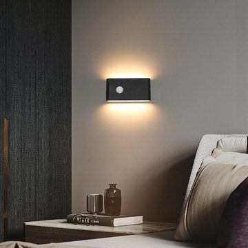 iscooter Wandleuchte 12W Wandleuchte Bewegungsmelder, LED Wandlampe Modern Up & Down Strahl, LED fest integriert, Warmweiß, mit Bewegungsmelder Wandbeleuchtung, Wohnzimmer/Flur/Treppen/Garage