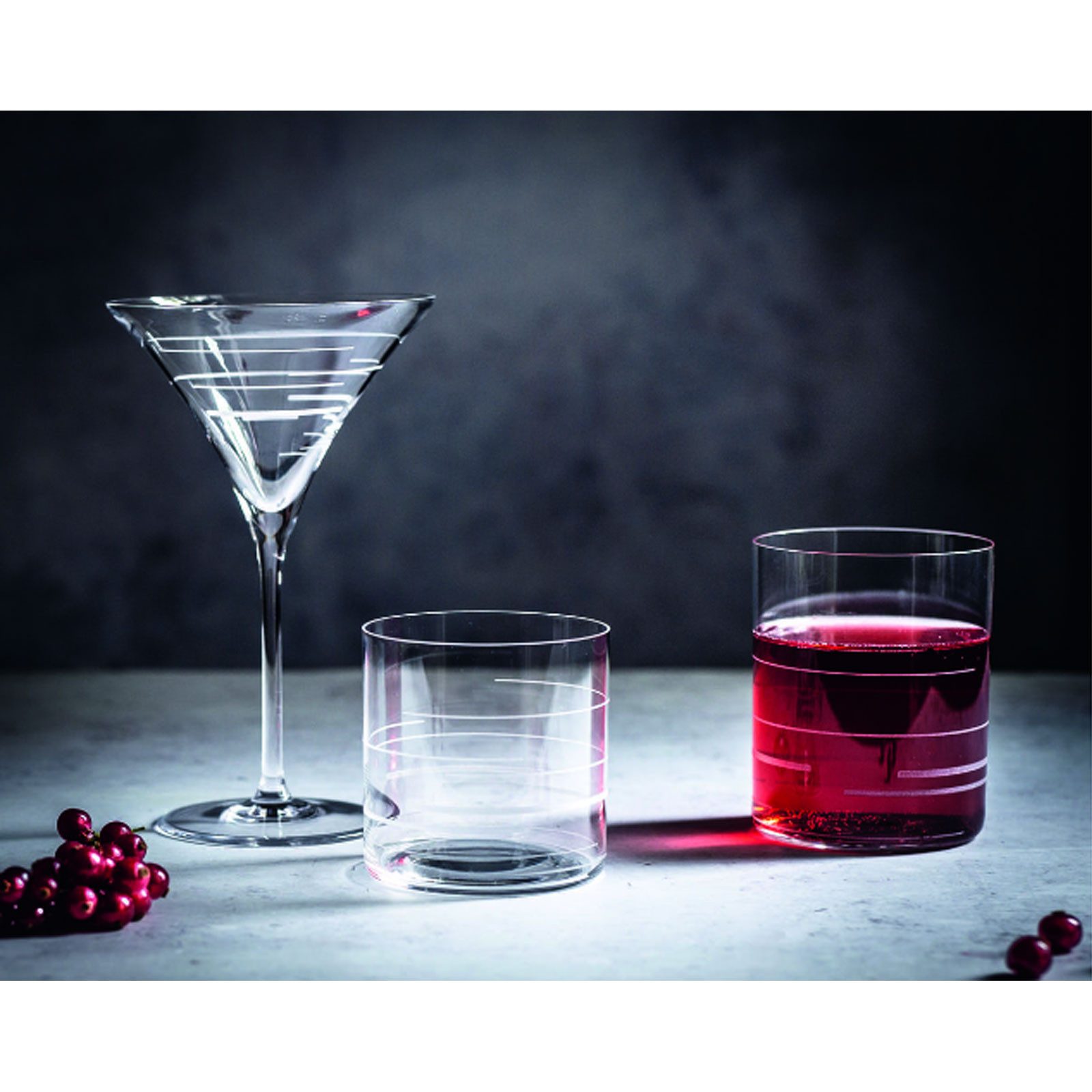 SPIEGELAU Glas Signature Drinks Lines, 2-tlg., Kristallglas