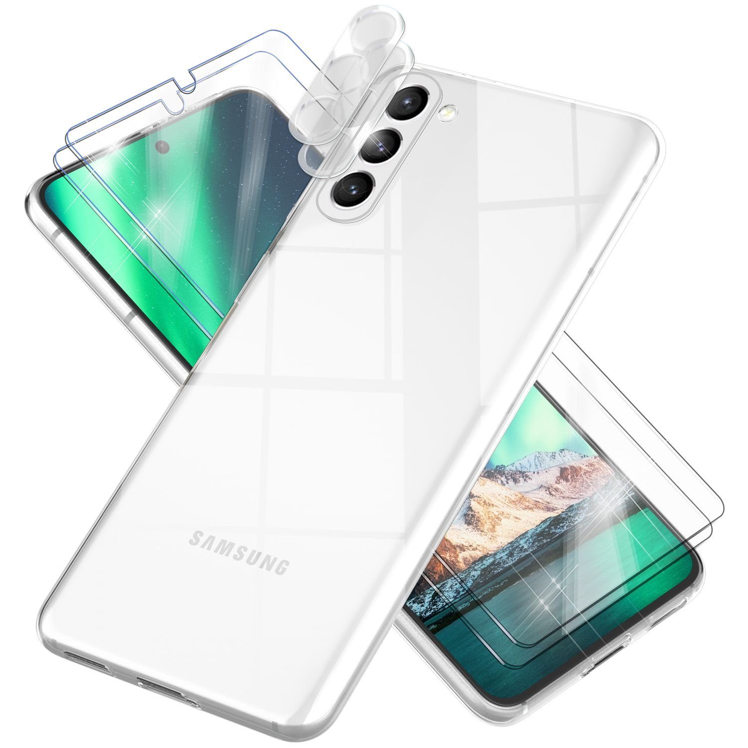 Nalia Smartphone-Hülle Samsung Galaxy S23 15,5 cm (6,1 Zoll), GLAZE Case - Transparentes Silikon, Anti-Watermark & Schlank