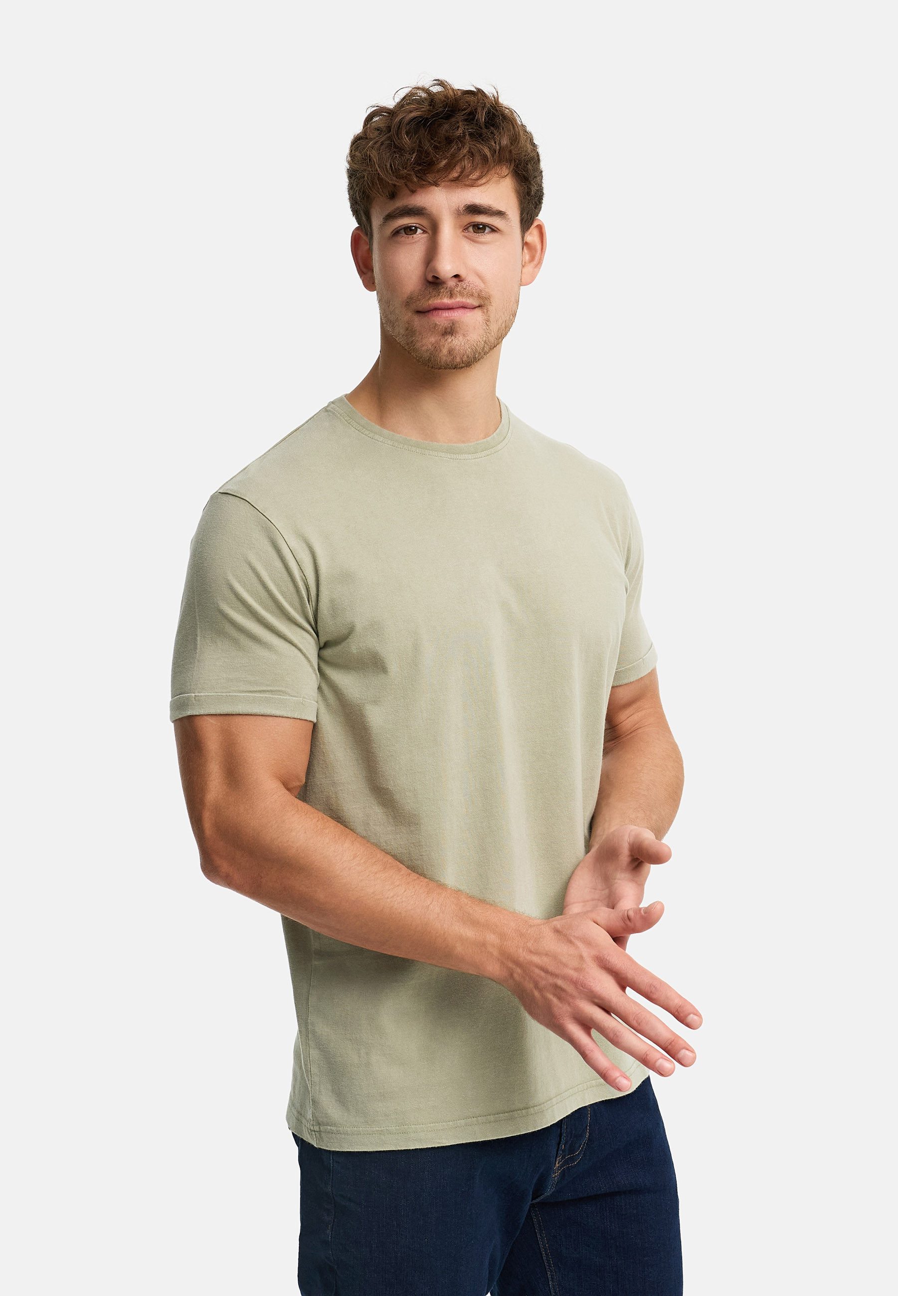 INDICODE T-Shirt Herren INHerbst Herrenshirt Rundhalsausschnitt in weicher Baumwollqualität mit bequemer Passform – Bild 3 von 5