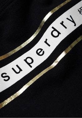 Superdry T-Shirt Superdry T-Shirt Damen MINIMAL LOGO TAPE PORTLAND TEE Black