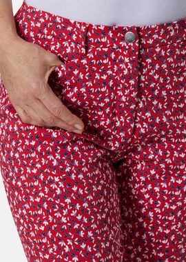 GOLDNER Stoffhose Druckhose mit ausgefallenem Blumenmuster