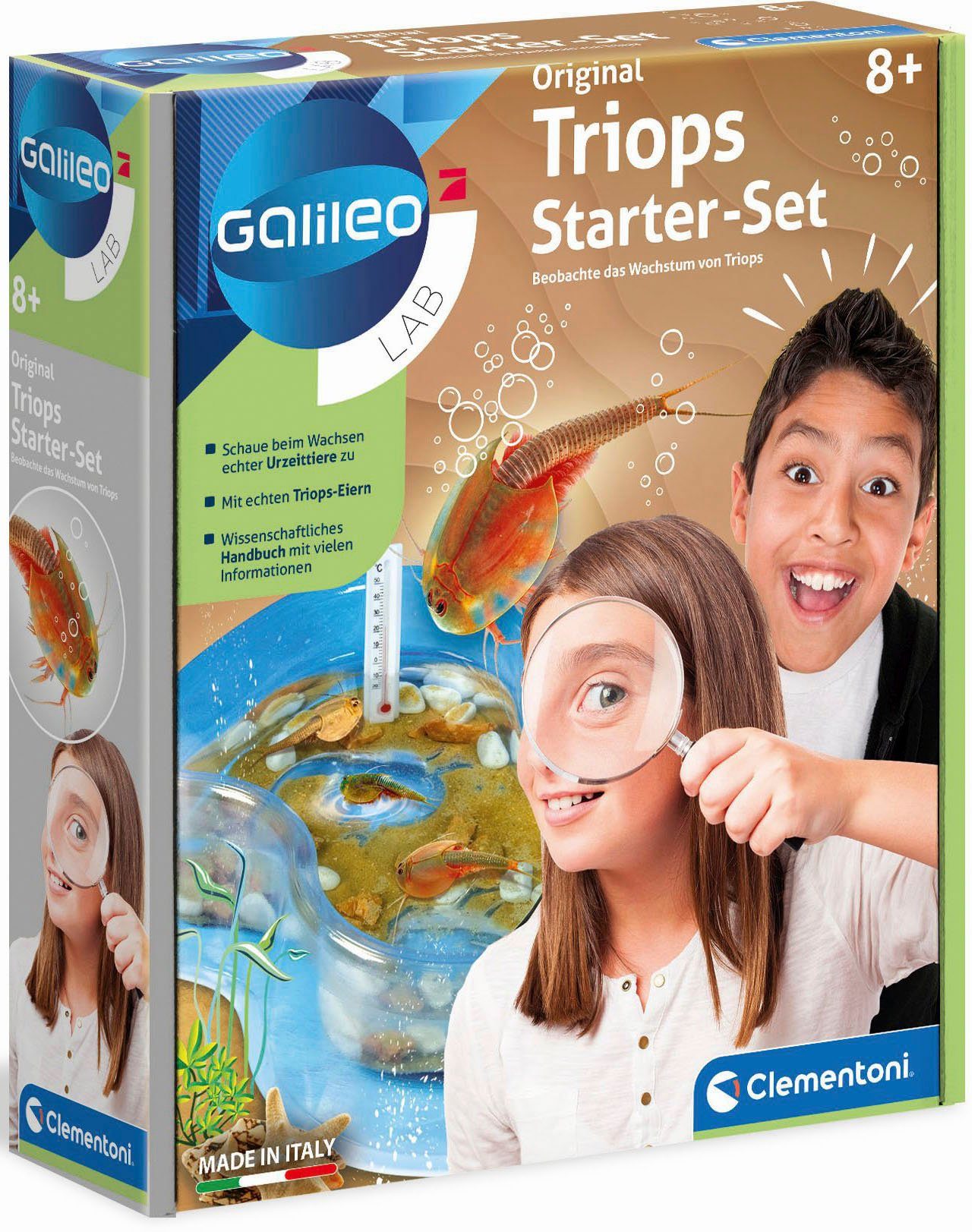 Clementoni® Experimentierkasten Galileo, Original Triops Starter-Set, Made in Europe