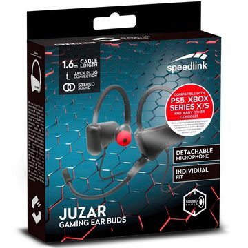 Speedlink JUZAR Gaming Ear-Buds Headset Kopfhörer Headset (Mikrofon abnehmbar, kabelgebunden, für Sony PS5 PS4 / Xbox Series X S One / Nintendo Switch / PC / etc)