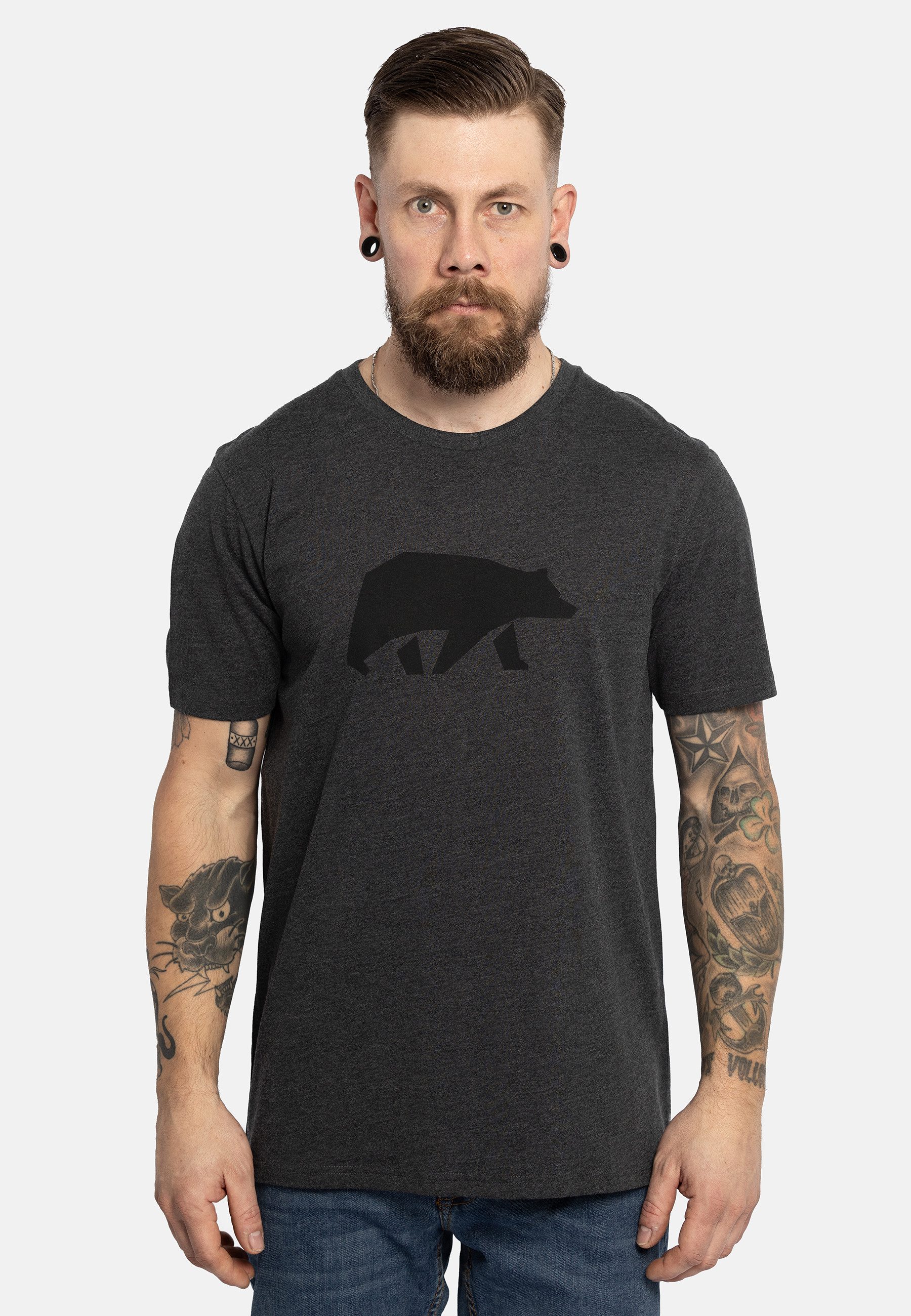 FORSBERG T-Shirt mit schwarzem Brustprint