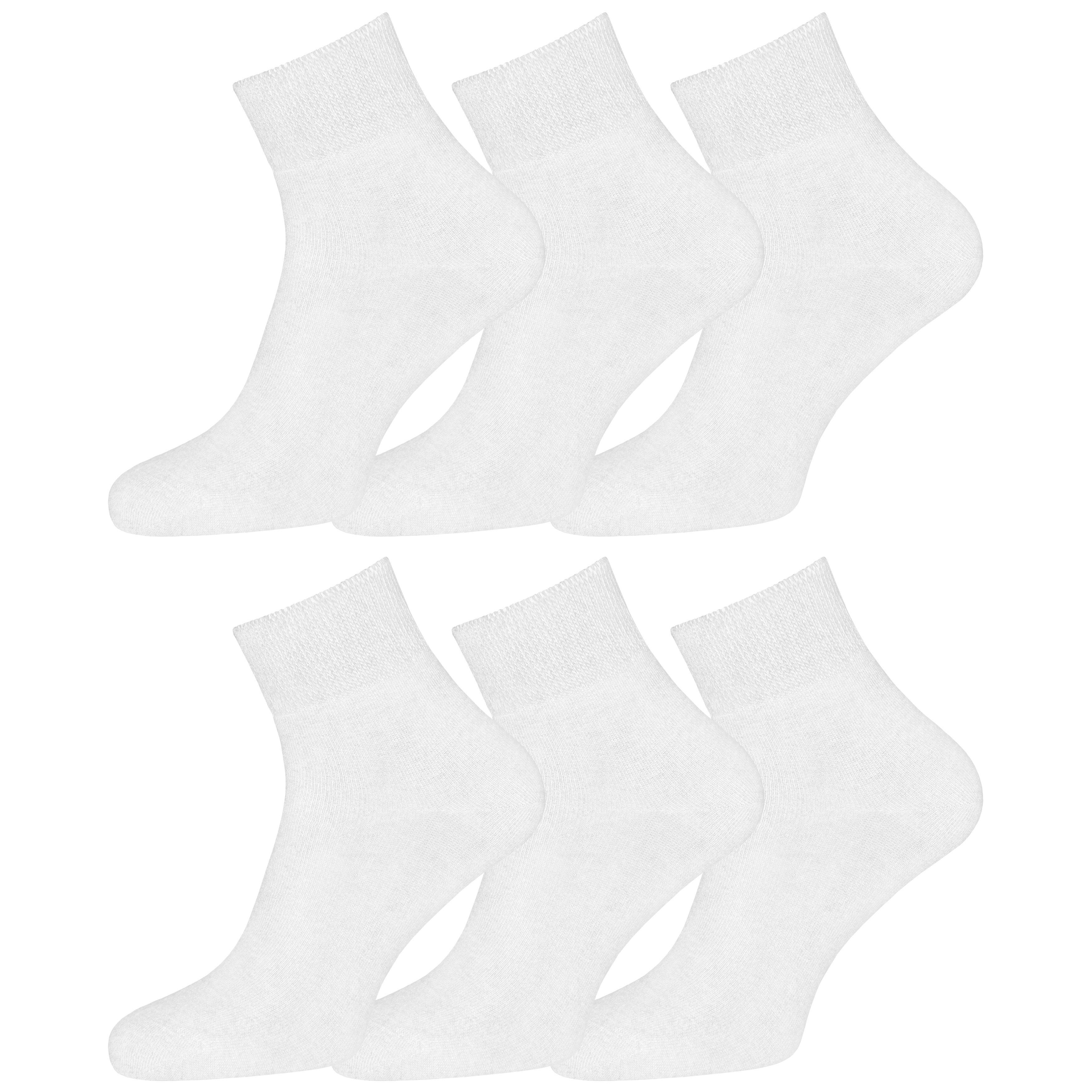 OCERA Diabetikersocken 6x Socken Kurzschaft Unisex für Diabetiker geeignet und ohne Gummibund weiss