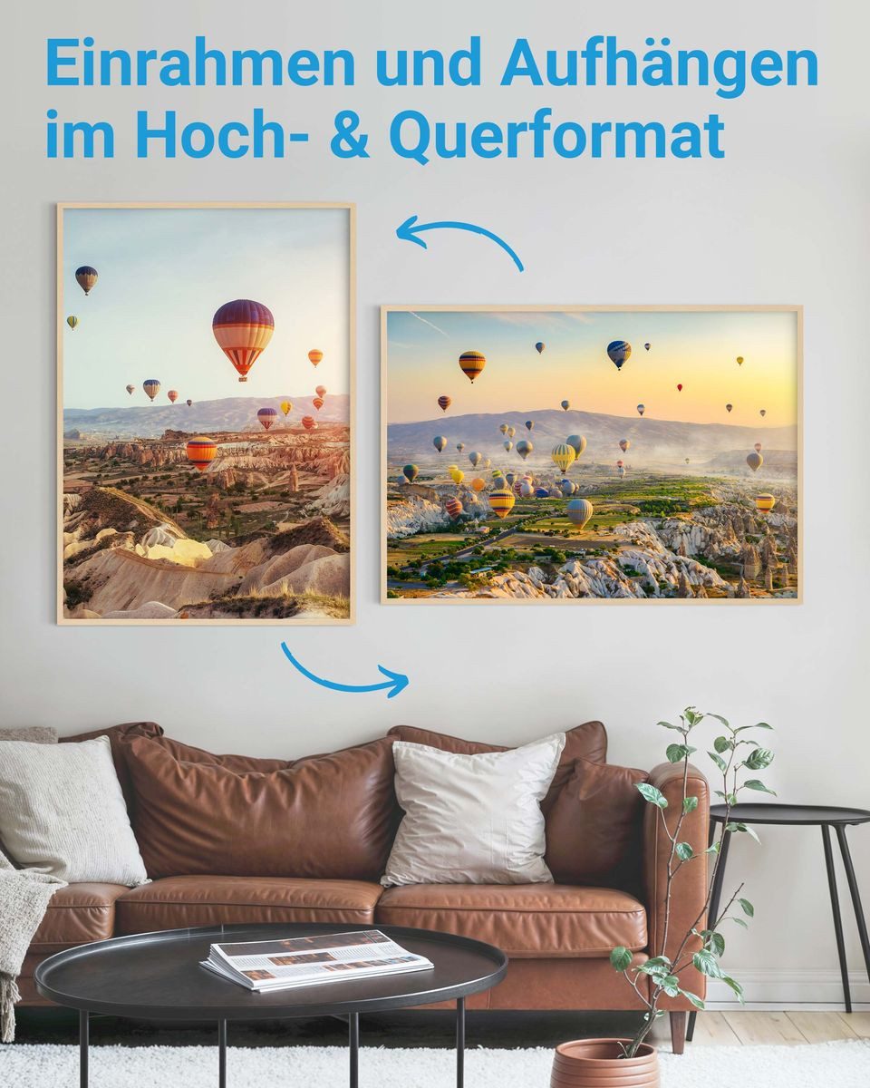 PHOTOLINI Bilderrahmen modern mit bruchsicherem Acrylglas, Holz MDF für Fotos & Poster, für 1 Bilder (1 Einzelrahmen), Posterrahmen XL 70x100 cm zum Aufhängen – Bild 4 von 5