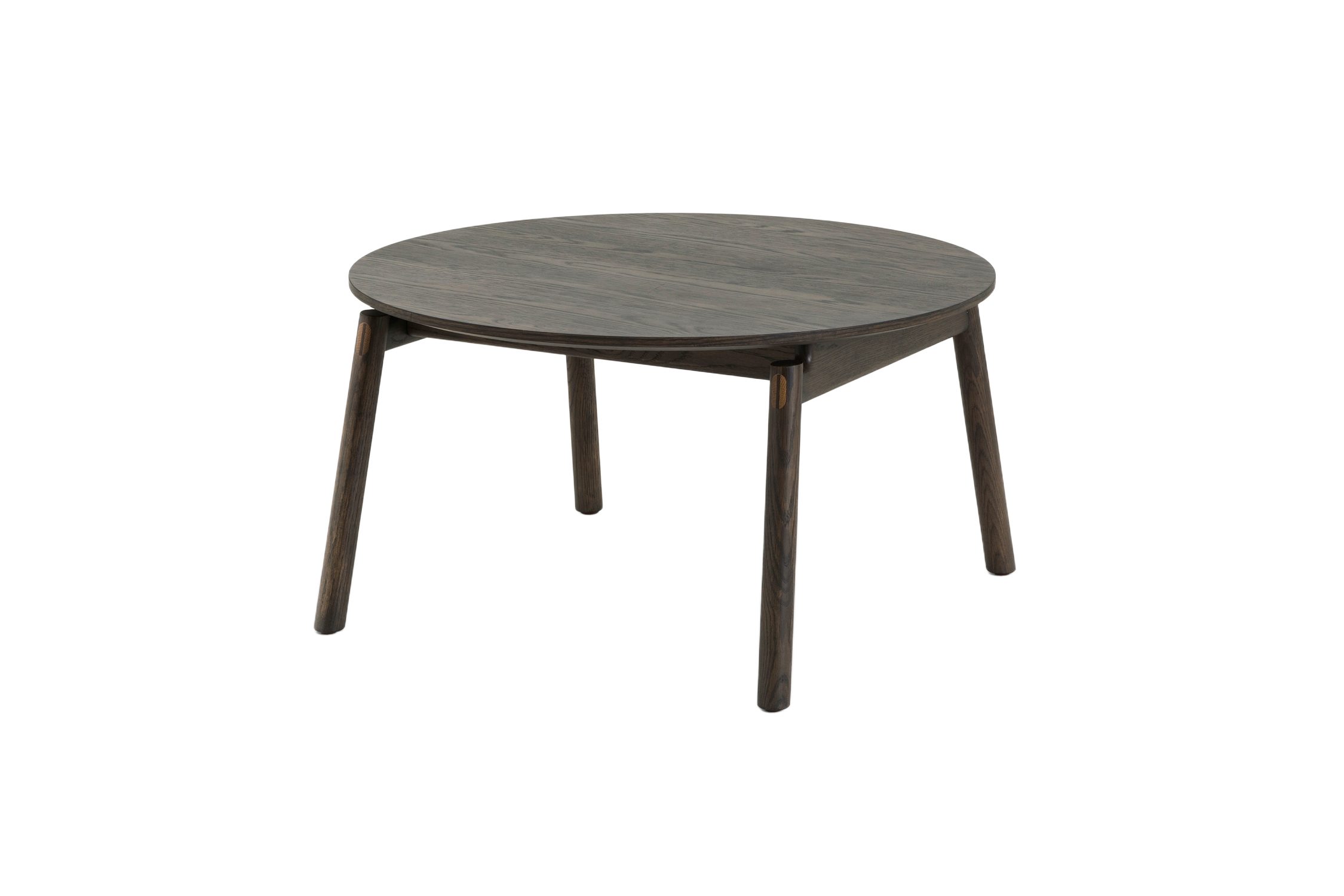 Couchtisch Runder Couchtisch CELESTE aus massiver Eiche, Espresso, 80 cm