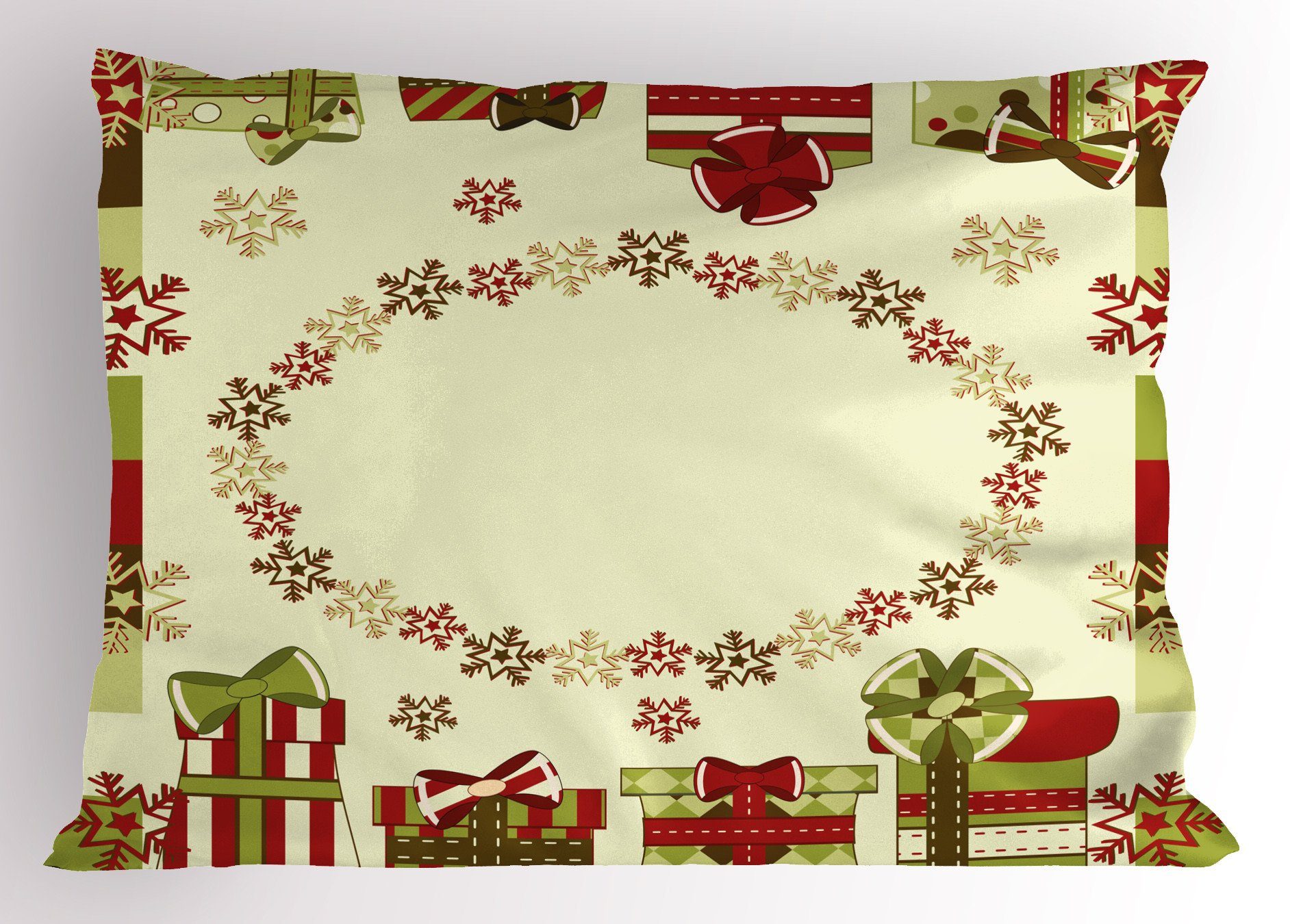 Kissenbezüge Dekorativer Standard King Size Gedruckter Kissenbezug, Abakuhaus (1 Stück), Neujahr Sternförmige Schneeflocken