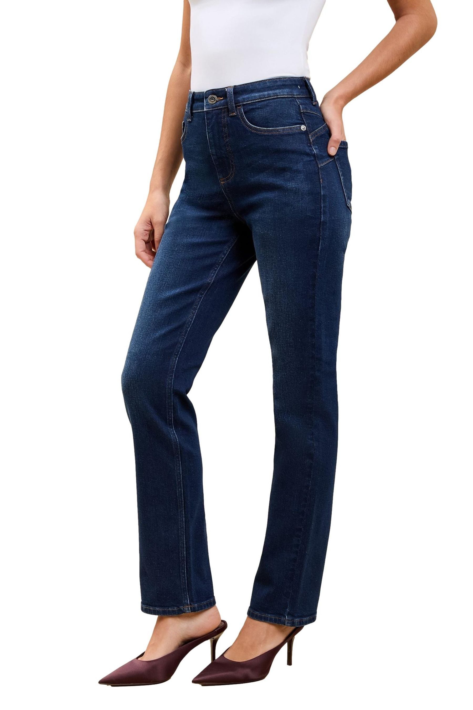 LIPSY Taillenjeans Lipsy Straight Fit Jeans mit hoher Taille, Petite (1-tlg)