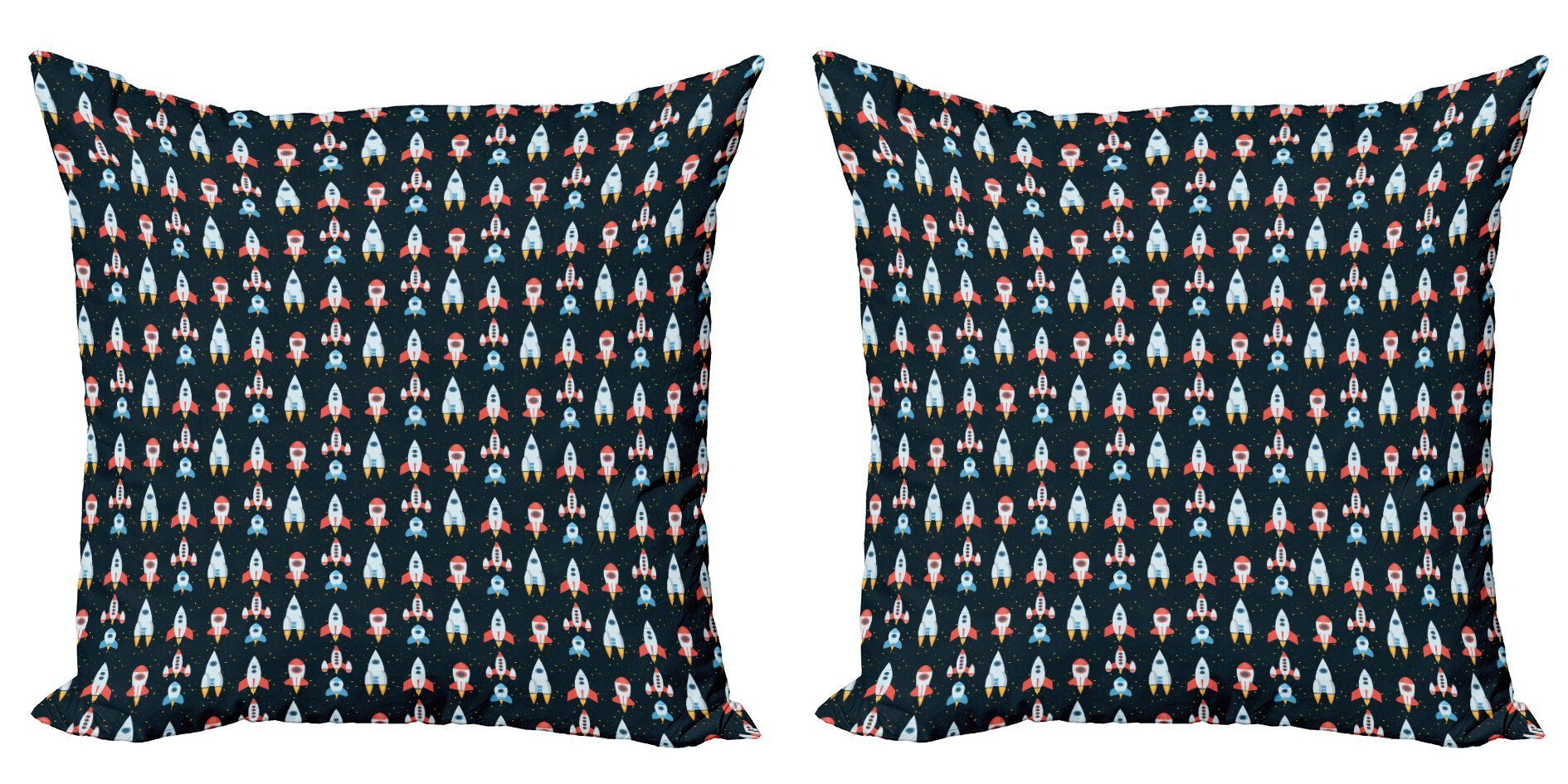 Kissenbezüge Modern Accent Doppelseitiger Digitaldruck, Abakuhaus (2 Stück), Platz Sorten von Weltraumraketen