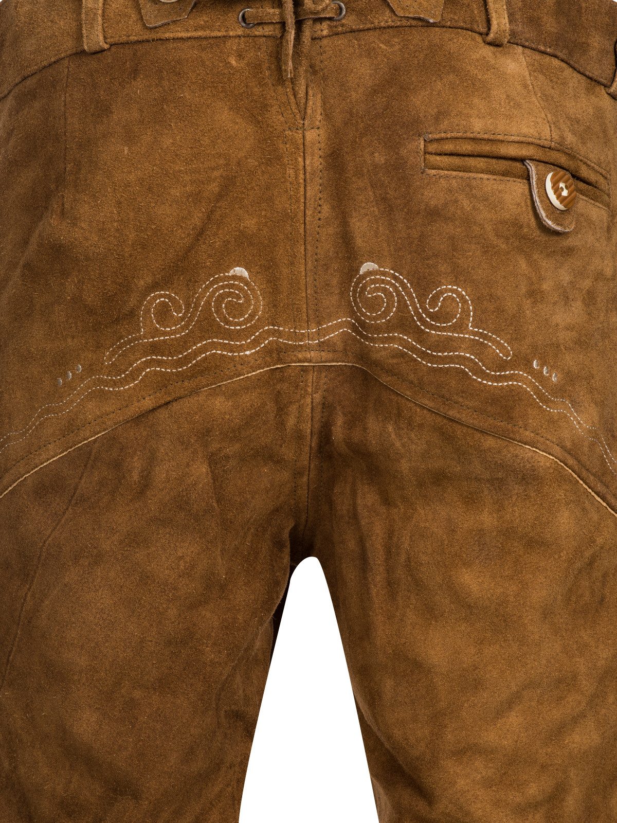 Spirit of Bavaria Trachtenlederhose Herren Trachten Lederhose mit Träger Kniebund Oktoberfest Hose 506