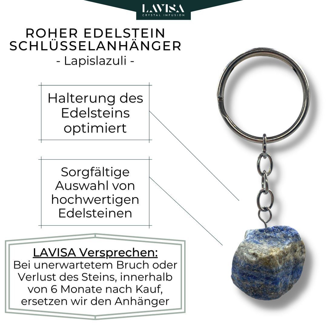 LAVISA Anhänger Schlüssel Glücksbringer Lapislazuli Schlüsselanhänger - Naturstein Edelstein 