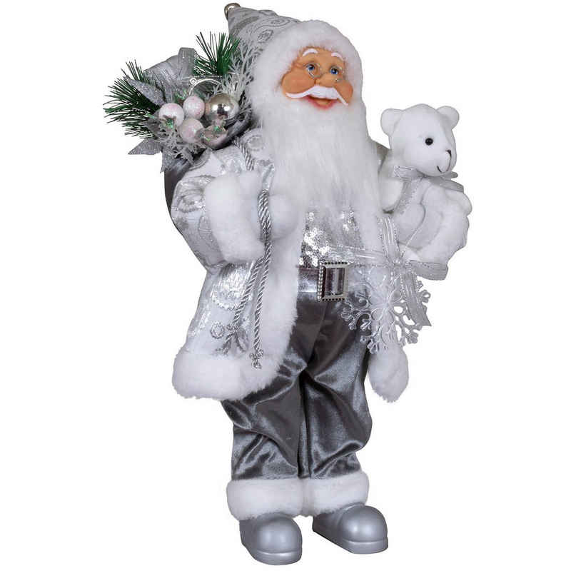 Christmas Paradise Weihnachtsmann Olaf, 4 Größen (30-80cm) (Deko Figur, 1 St), silber