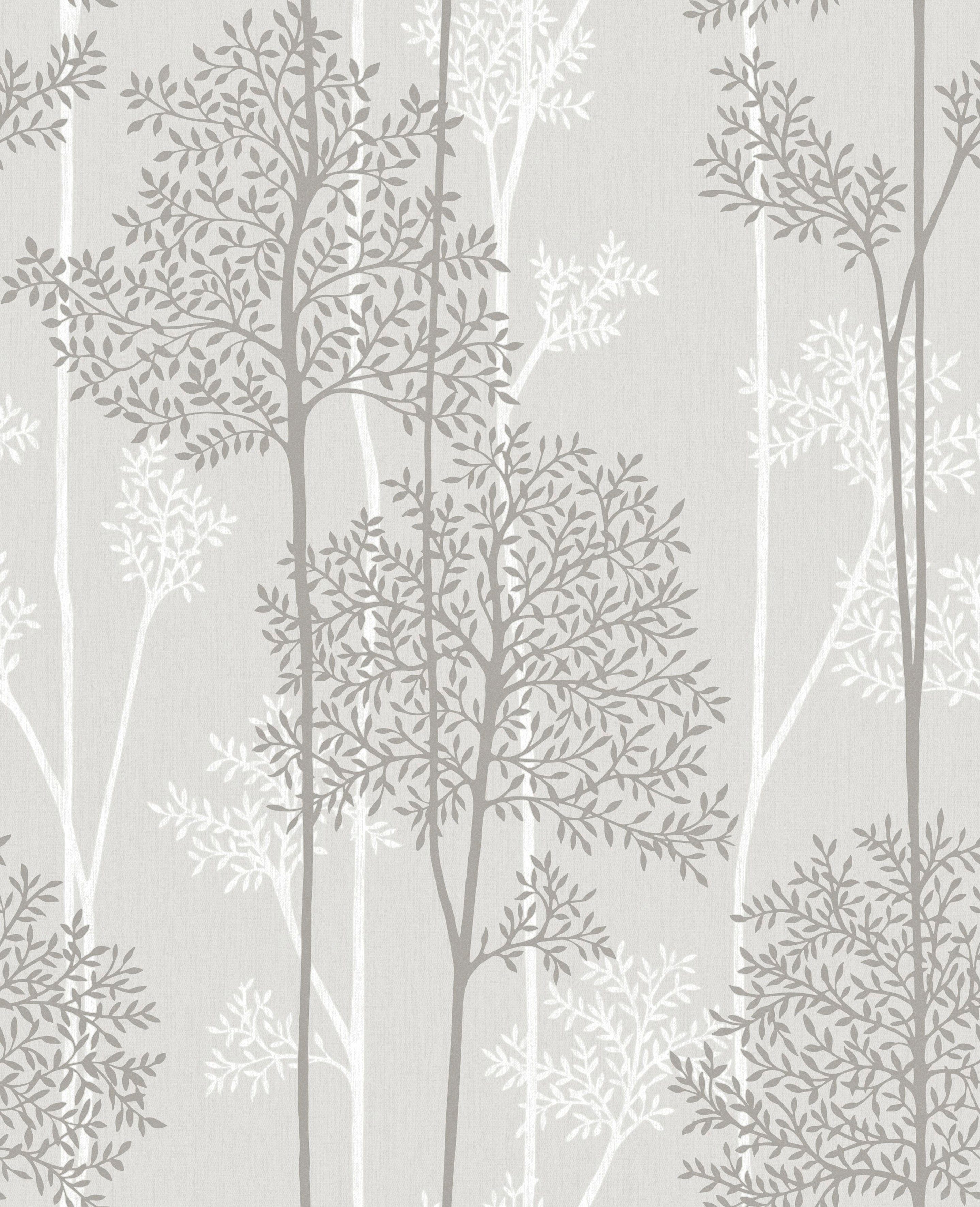 Superfresco Easy Vliestapete Eternal - Blumen, geprägt, animal print, (1 St), Grau - 10m x 52cm