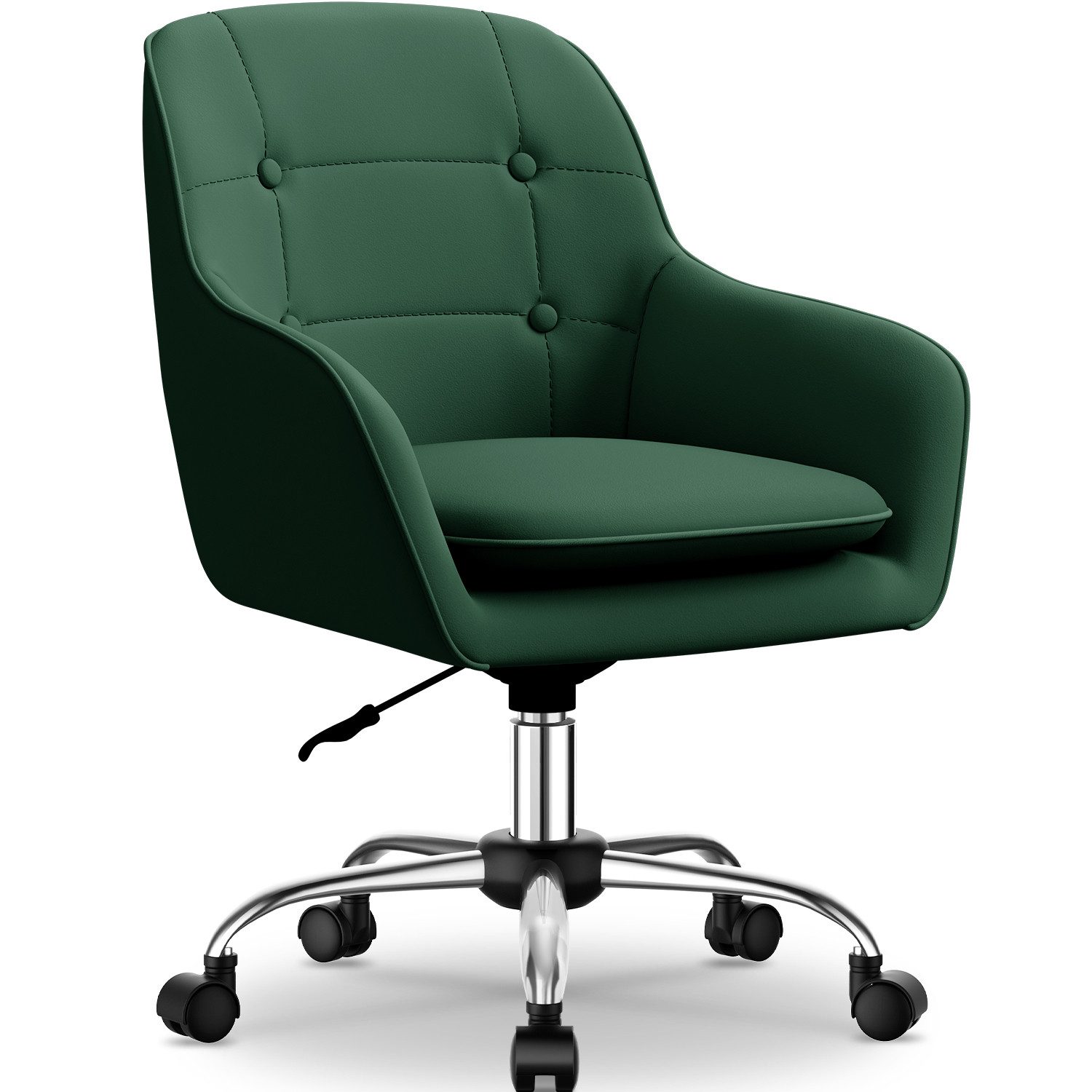Adormii Bürostuhl Schminkstuhl,Homeoffice Stuhl mit Armlehnen,Drehstuhl mit Rrollen (Schreibtischstuhl,Boucle-Gewebe,höhenverstellbar,für Schminktisch,Arbeitszimmer, Schlafzimmer,150kg)