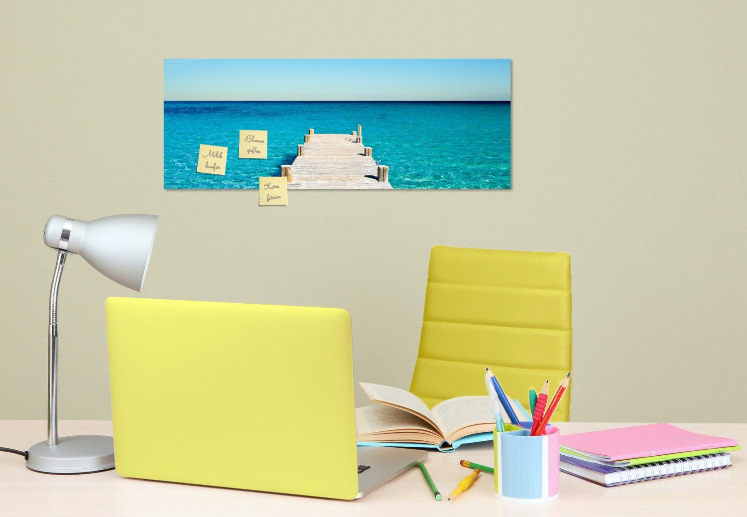 Wallario Memoboard Steg am tropischen Meer