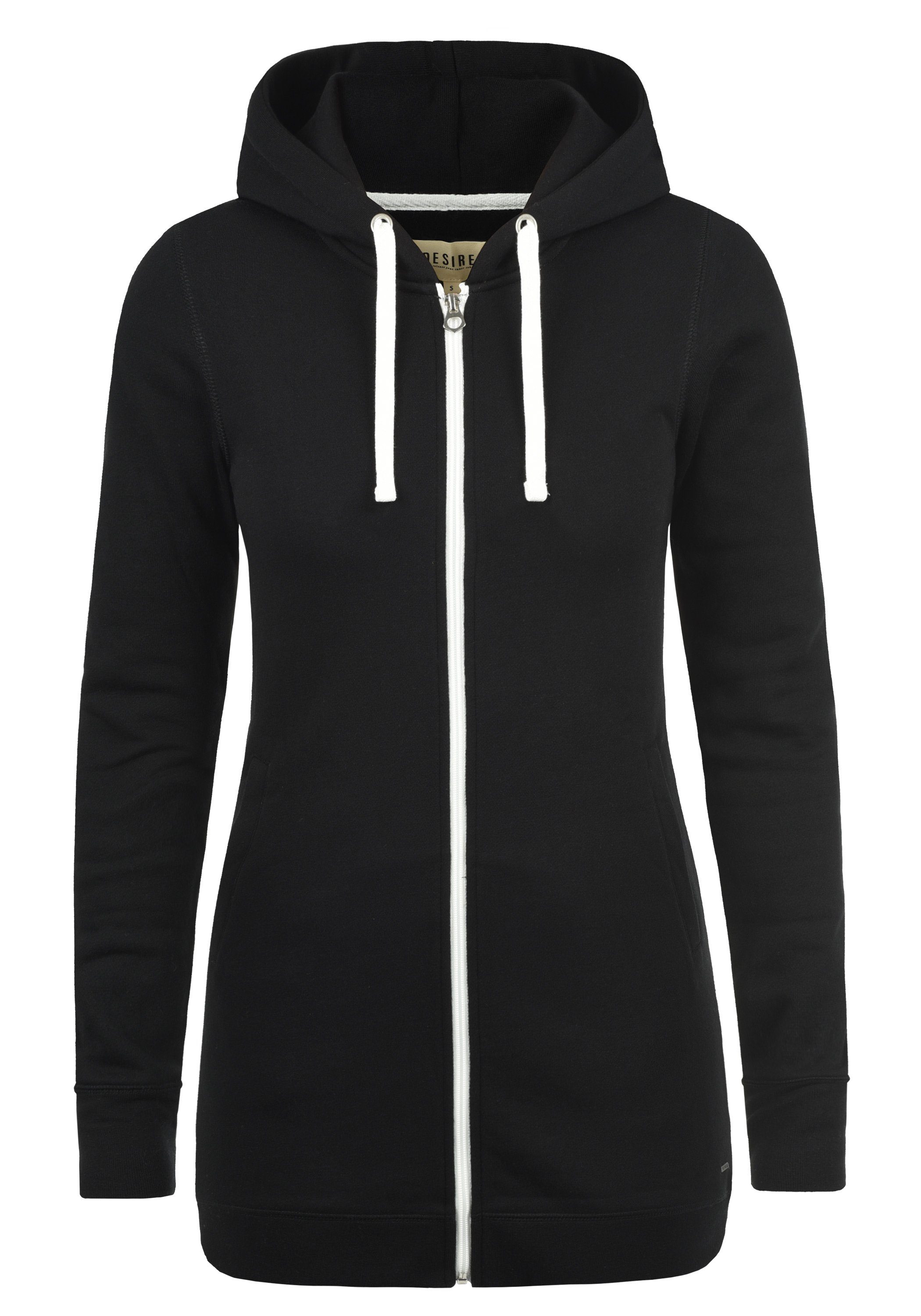 DESIRES Kapuzensweatjacke Derby Long lang geschnittenes Kapuzensweatshirt
