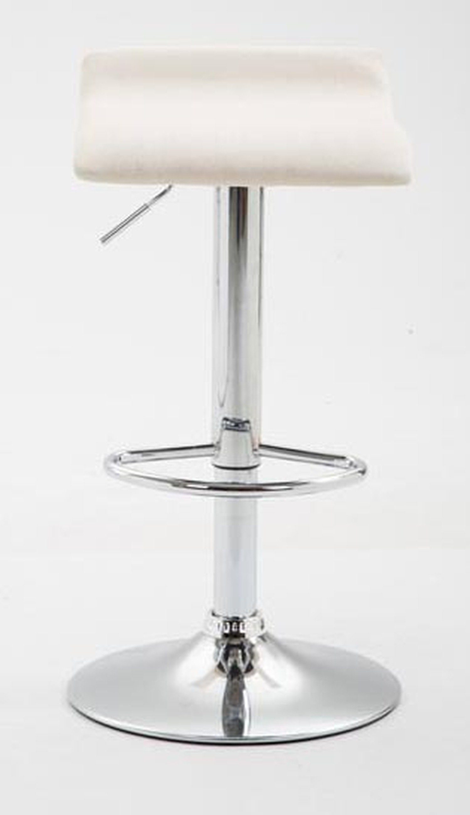 Dynasty2 - Stoff mit 2 Barhocker - - (Set, drehbar höhenverstellbar Fußstütze Sitzfläche: für - Theke Stahl Hocker TPFLiving St., Creme Barstuhl 360° Küche), chromfarbener &