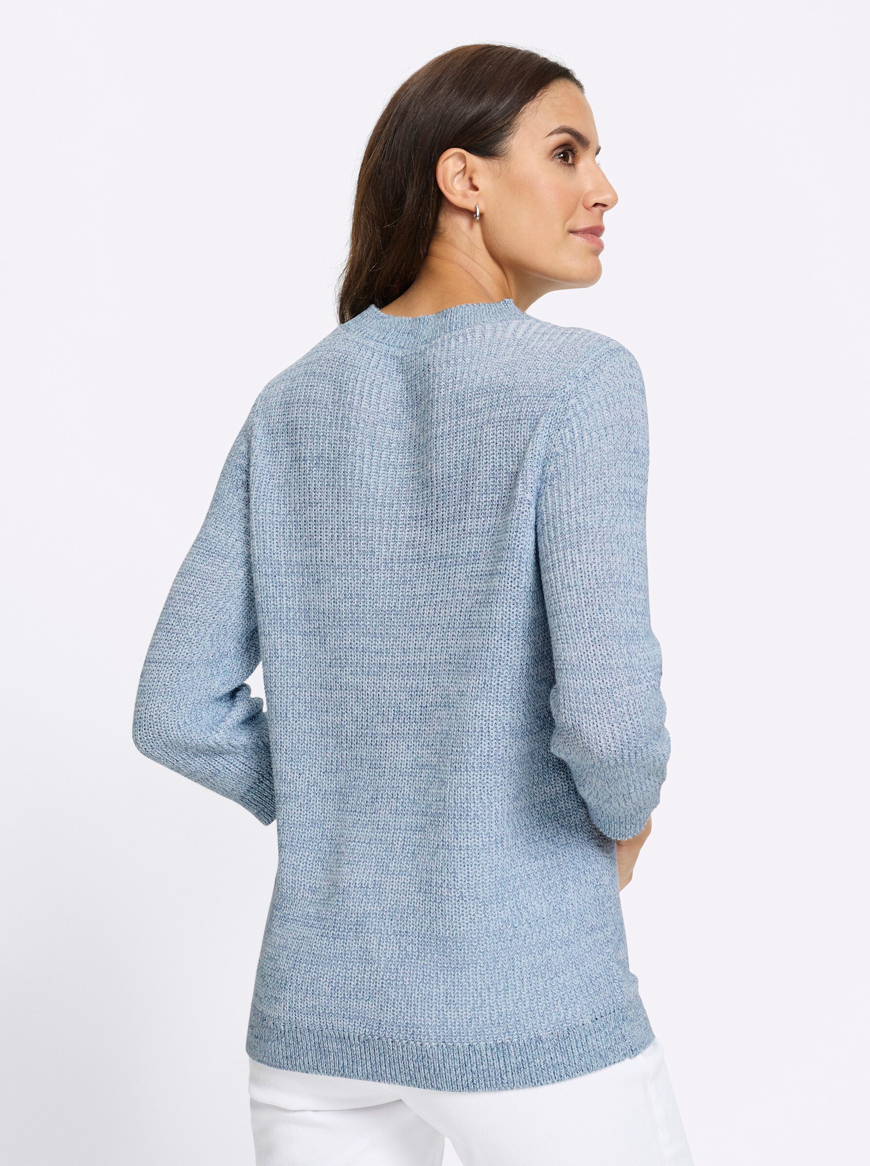 Witt Strickpullover Rundhals-Pullover 3/4-Arm Rippoptik günstig online kaufen