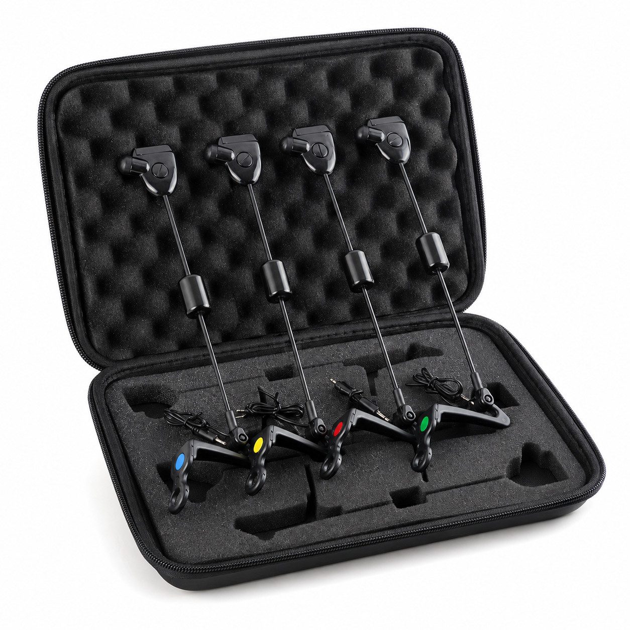 Lisabonde Swinger Bissanzeiger LED Pendelbissanzeiger 4er-Set für Karpfenbissanzeiger, (Bissanzeiger-Set, 4er-Set), optische Biss- und Fallbisserkennung