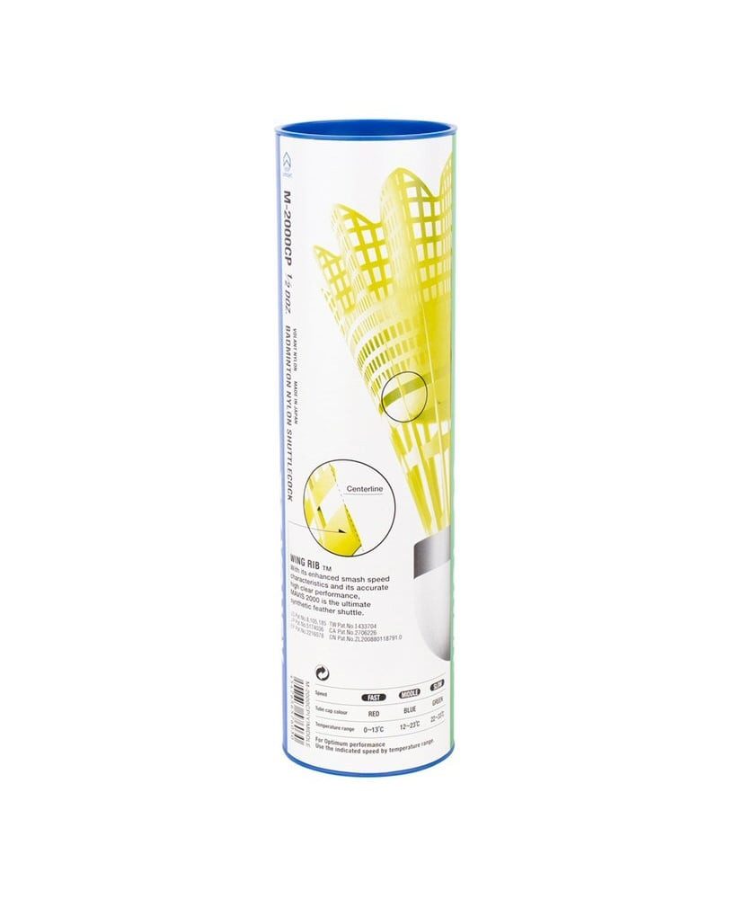 Yonex Badmintonball Mavis 2000 Nylon Dose gelb 6er, Geschwindigkeit: schnell