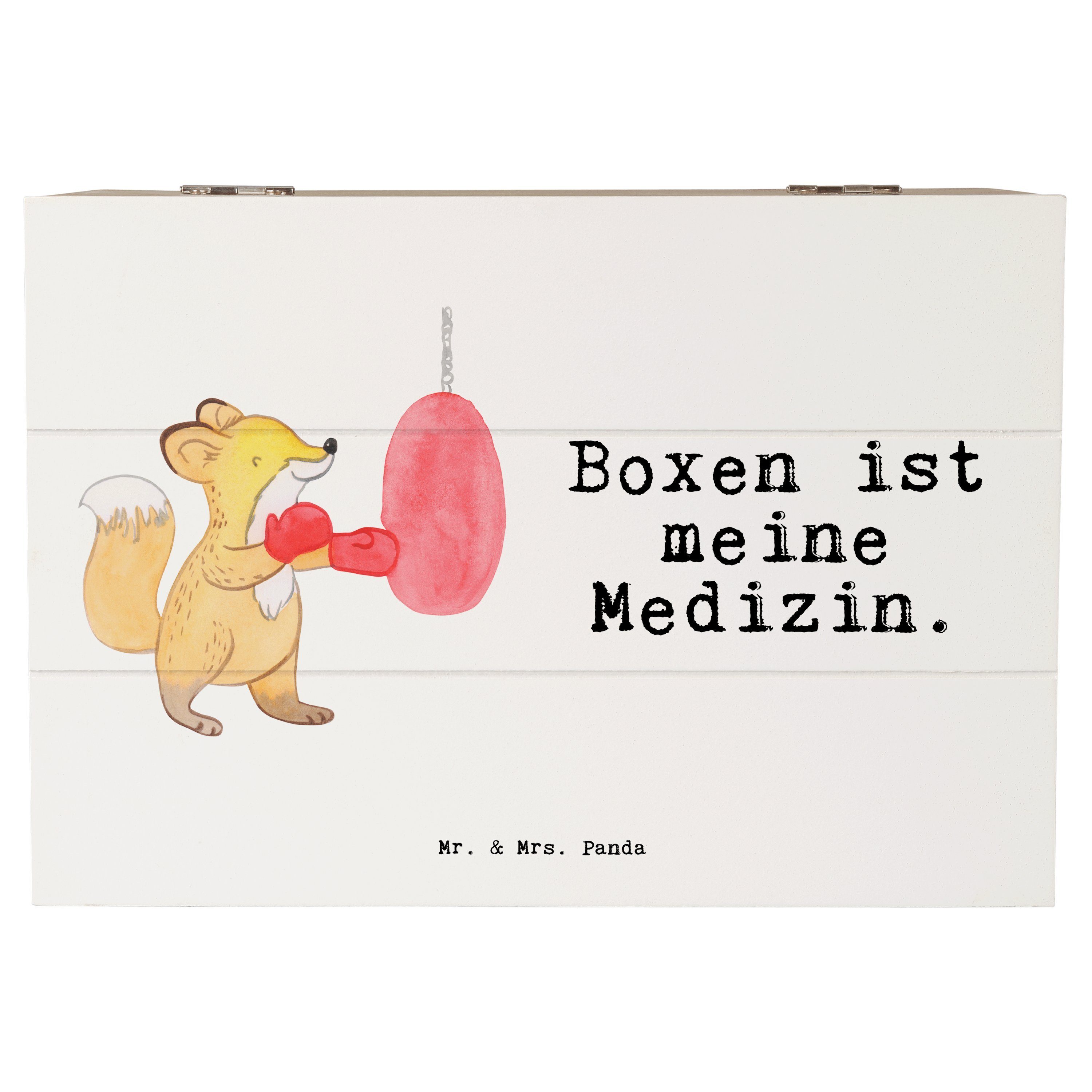 Mr. & Mrs. Panda Dekokiste Fuchs Boxen Medizin - Weiß - Geschenk, Boxtraining, Aufbewahrungsbox, (1 St)