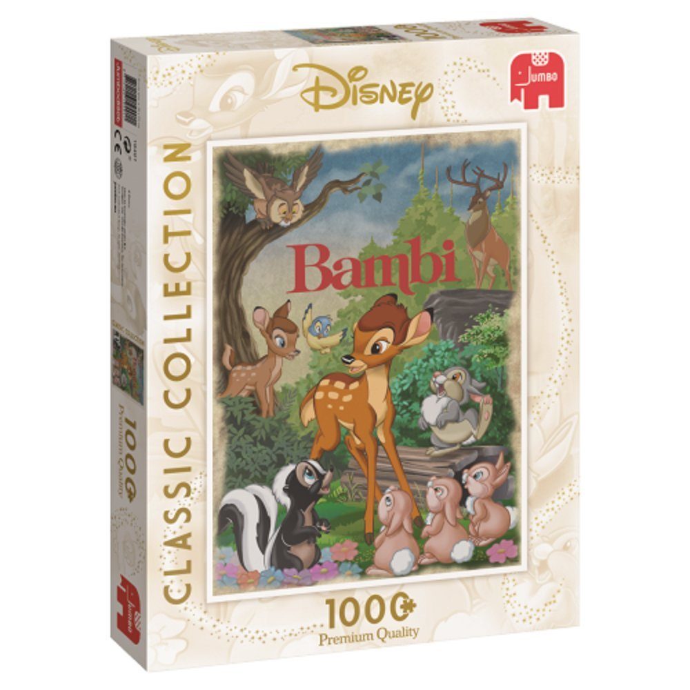 Jumbo Spiele Puzzle Jumbo 19491 Bambi 1000 Teile Disney Classic Collection Puzzle, Puzzleteile, Made in Europe