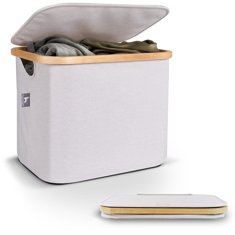 HENNEZ Wäschekorb Aufbewahrungsbox mit Deckel 40L, günstig online kaufen