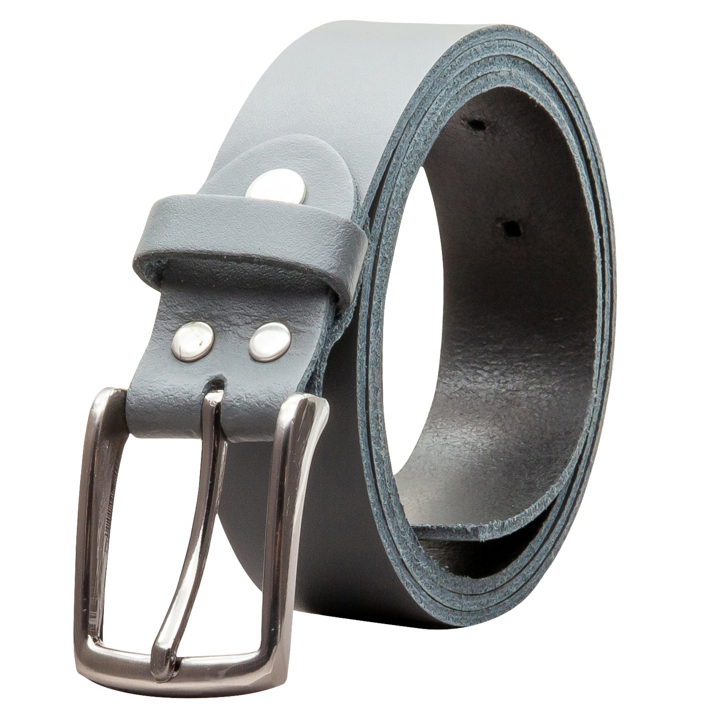 COLOGNEBELT Ledergürtel OM310-SL-Grau MADE IN GERMANY, Grau Kürzbar, 100 % Echtleder, Aus einem Stück, Unisex