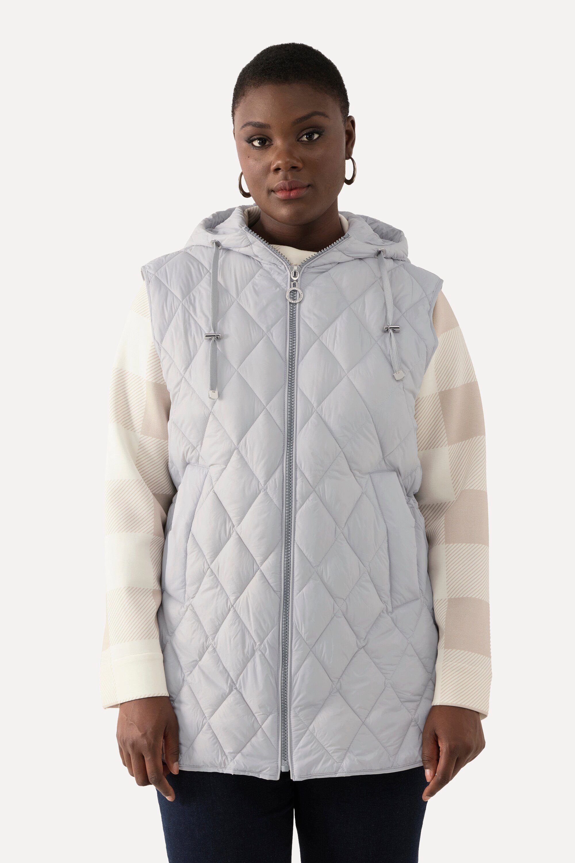 Ulla Popken Steppweste Steppweste Zipper Tunnelzug günstig online kaufen