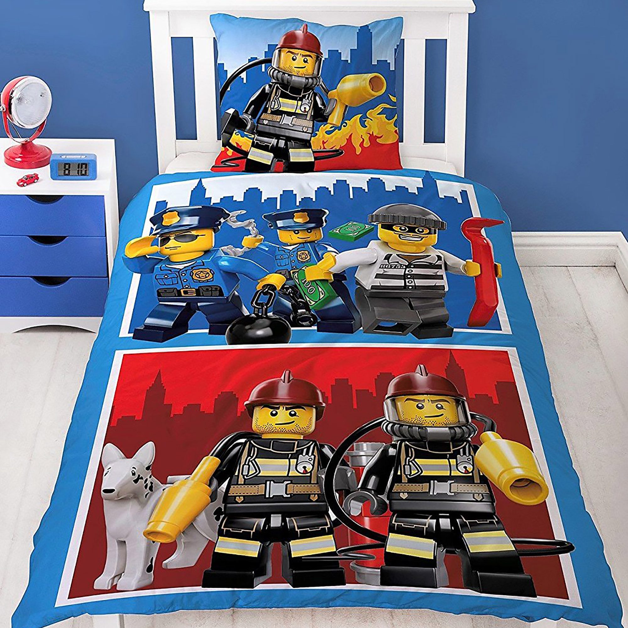 BERONAGE Kinderbettwäsche Lego City Bettwäsche Linon / Renforcé, 100% Baumw günstig online kaufen