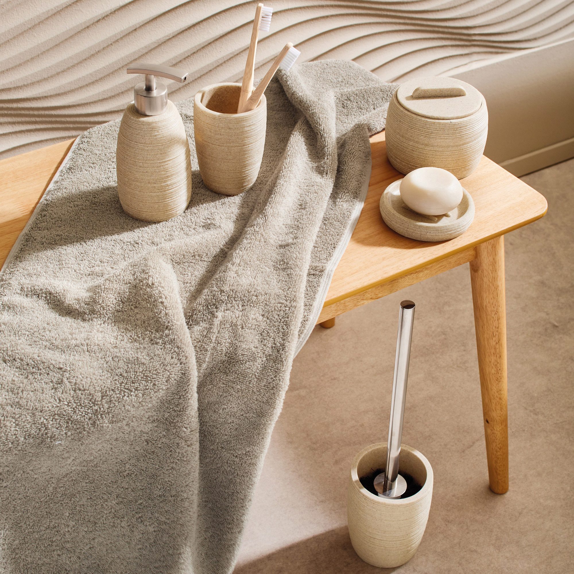 Kleine Wolke Badaccessoire-Set WC-Bürstengarnitur "Sand", Uni günstig online kaufen