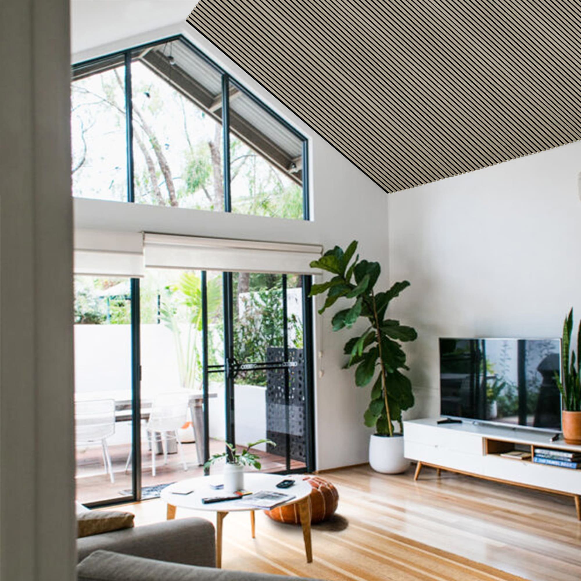 Endorphin Dekorpaneele 2 Stück Akustikpaneele 61x266x2,1cm Holzfurnier Walnuss schwarz, 1.6226 qm