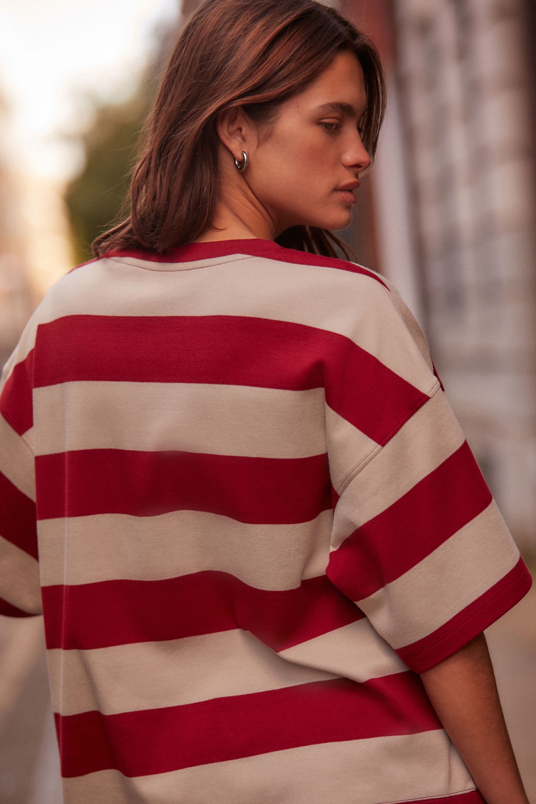 Next T-Shirt Kastiges Relaxed Fit Oversized-T-Shirt, günstig online kaufen