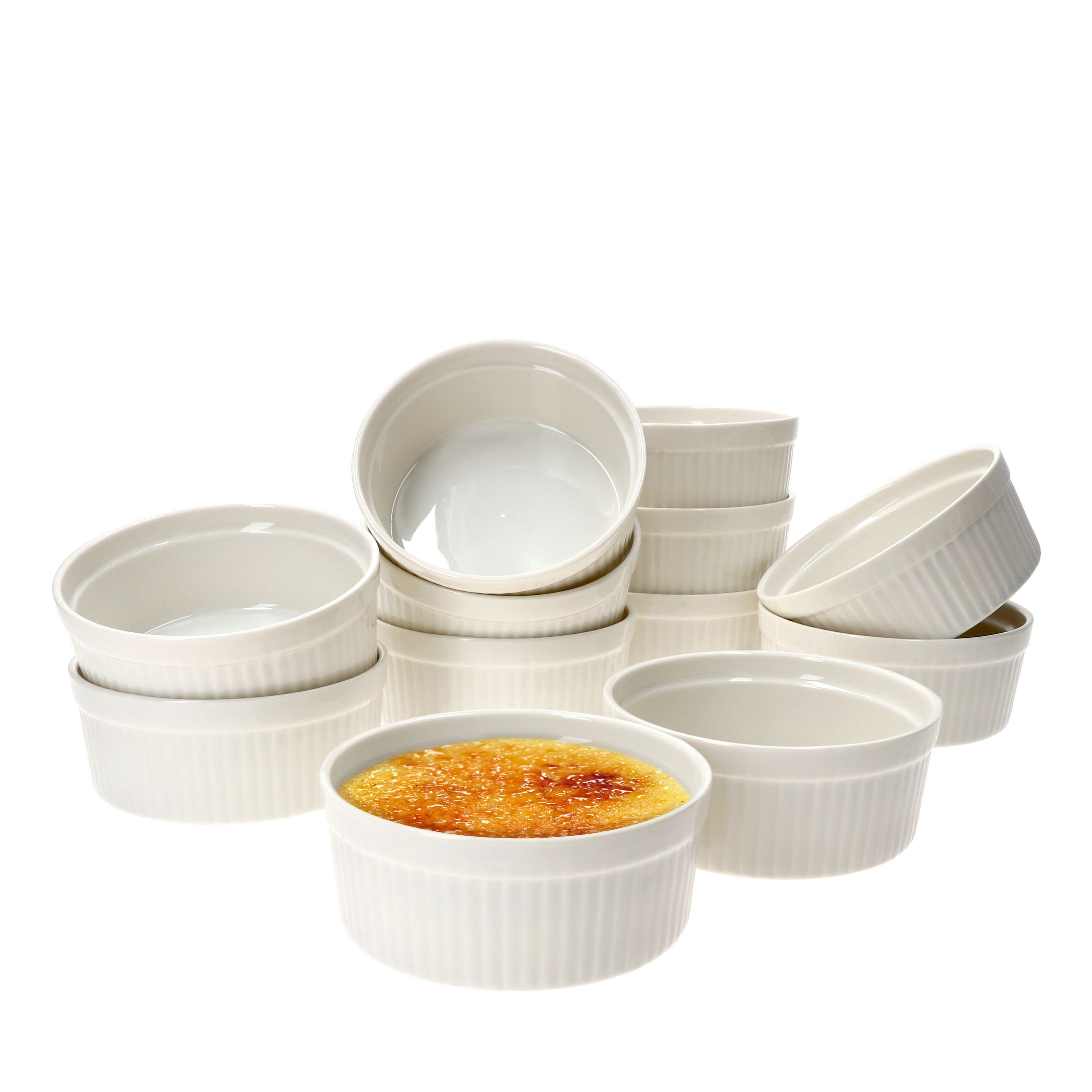 MamboCat Servierschale 12er Set Creme Brulee Schale Bianca 12,5x5cm weiß - 24302129, Porzellan