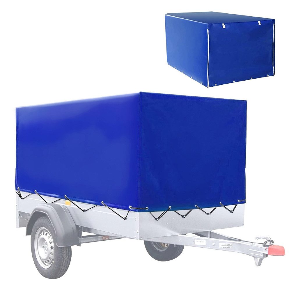 Vanit Campingliege Set 2x Anhängerplane mit Gummigurt 210 x 114 x 88cm 610 g / m² ME98 bl