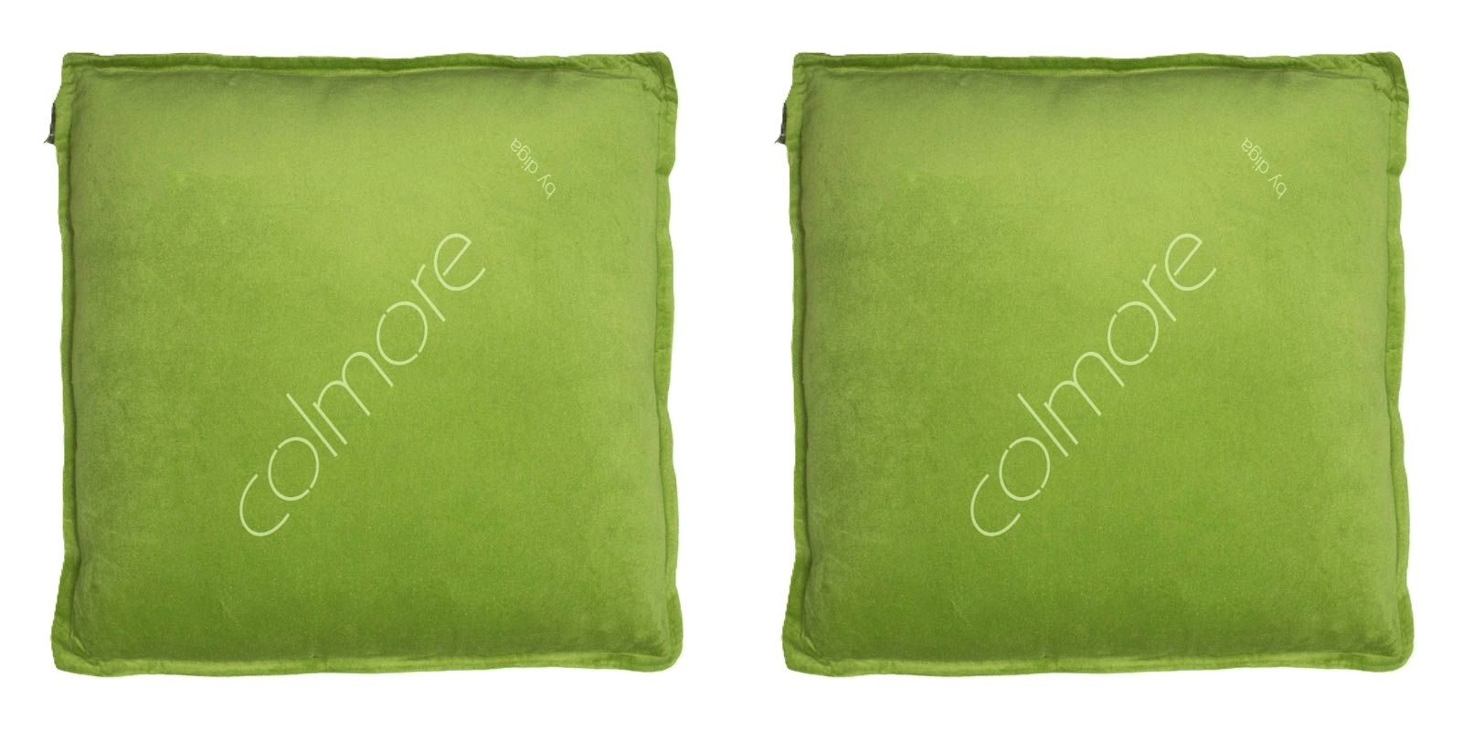 colmore Dekokissen Kissen Deko Hellgrün Samt 2er Set Modern Groß 50x50 cm, Frühlingsgrün