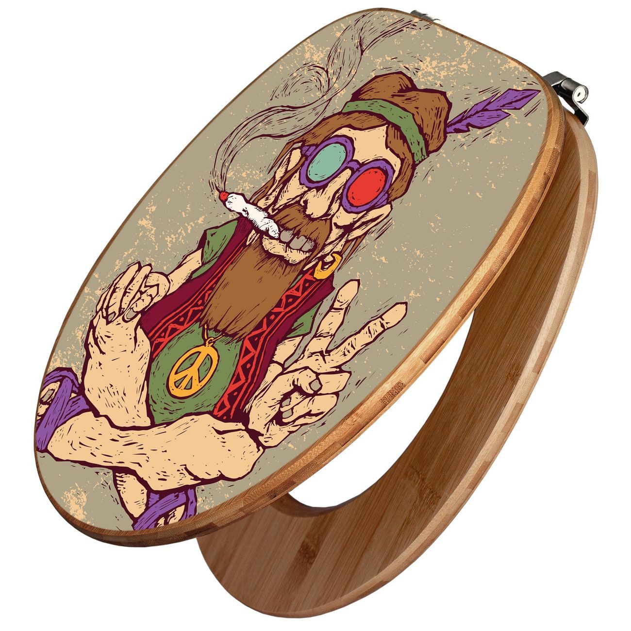 banjado WC-Sitz Bambus Motiv Peace (umweltfreundliches günstig online kaufen